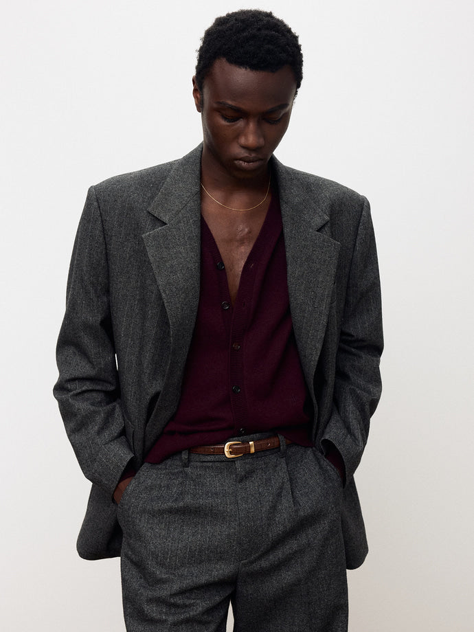 Tonywack - Herringbone Wool Relaxed Tailored Jacket (Mid-Grey Herringbone) product image 2 | TRAB K-Fashion Australia