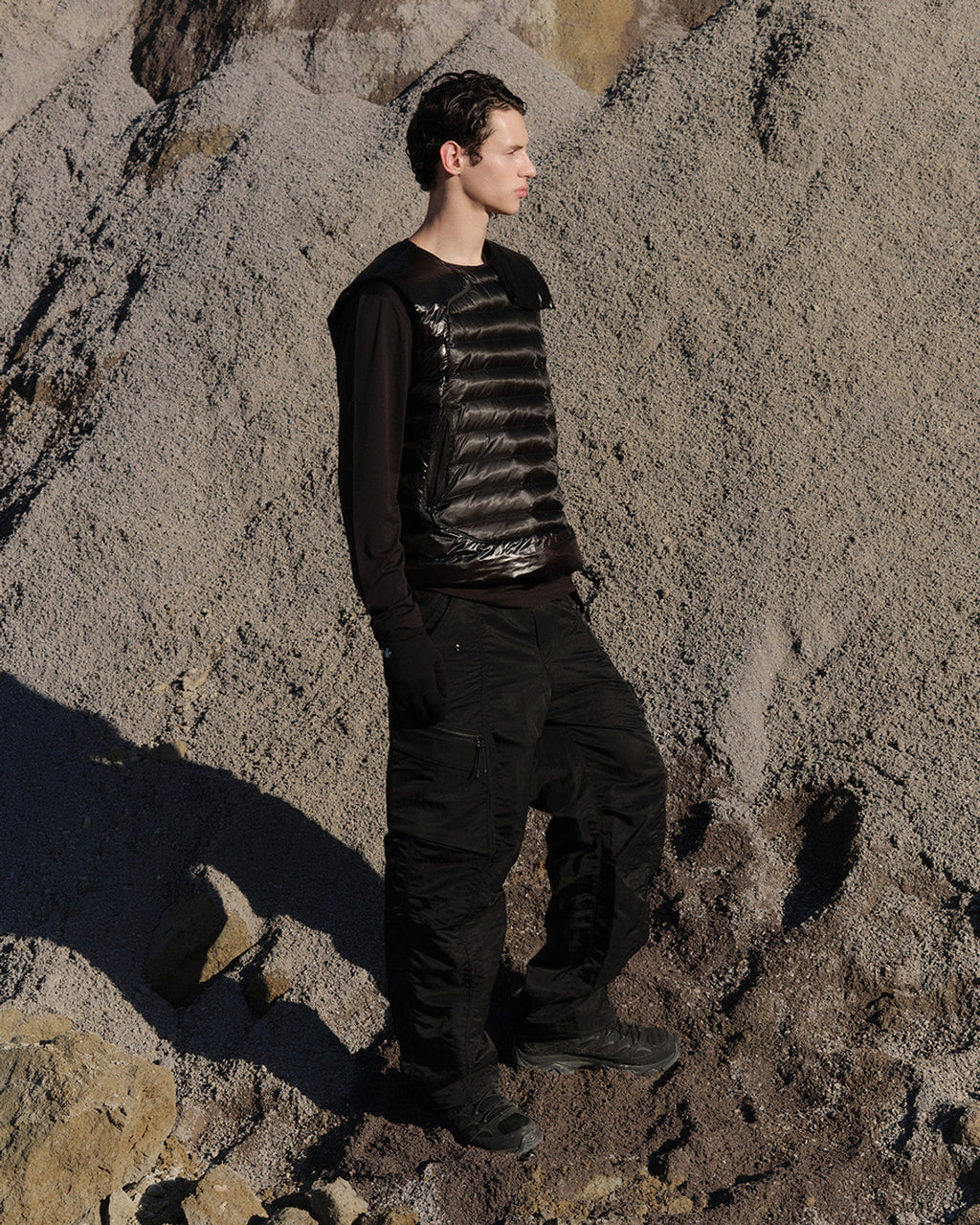 Eastlogue - Asymmetric Bullet Proof Down Vest (Black) product image 2 | TRAB K-Fashion Australia