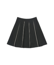 Coyseio - Raw Hem Pleats Skirt (Charcoal) product image 1 | TRAB K-Fashion Australia