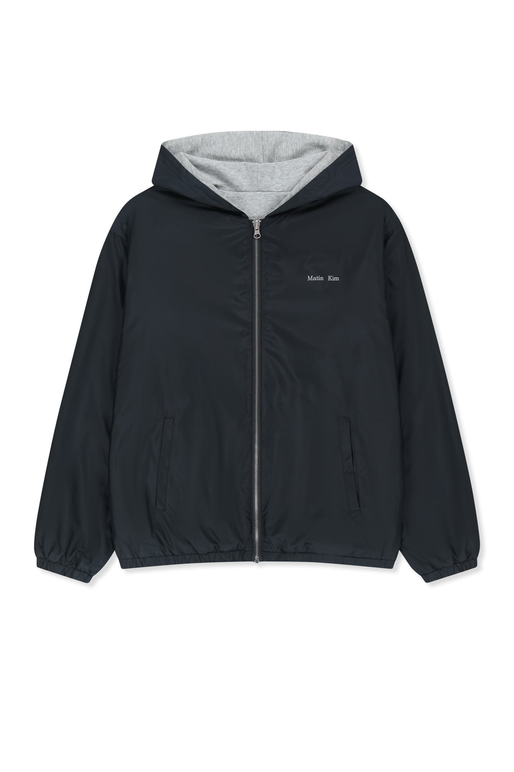 Matin Kim - Double Face Hoody Zip Up (Navy) product image 1 | TRAB K-Fashion Australia
