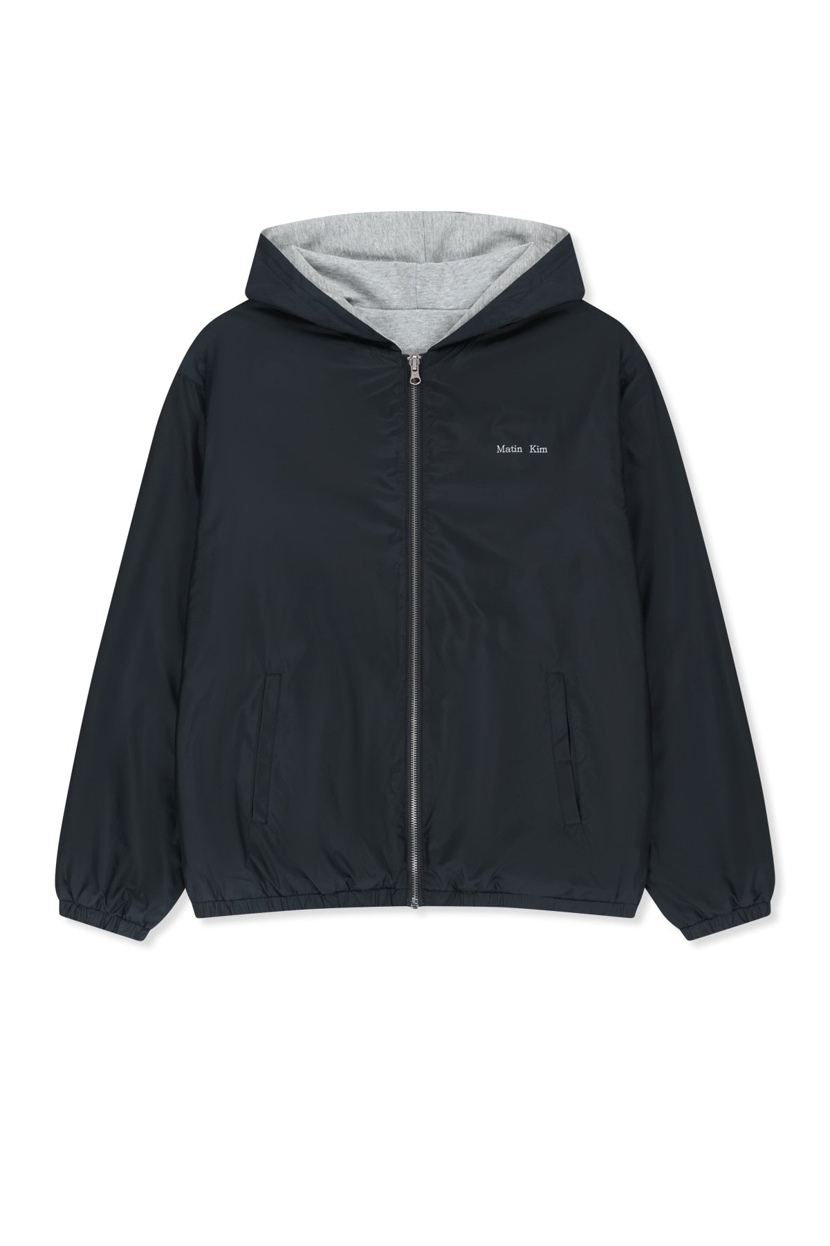 Matin Kim - Double Face Hoody Zip Up (Navy) product image 1 | TRAB K-Fashion Australia