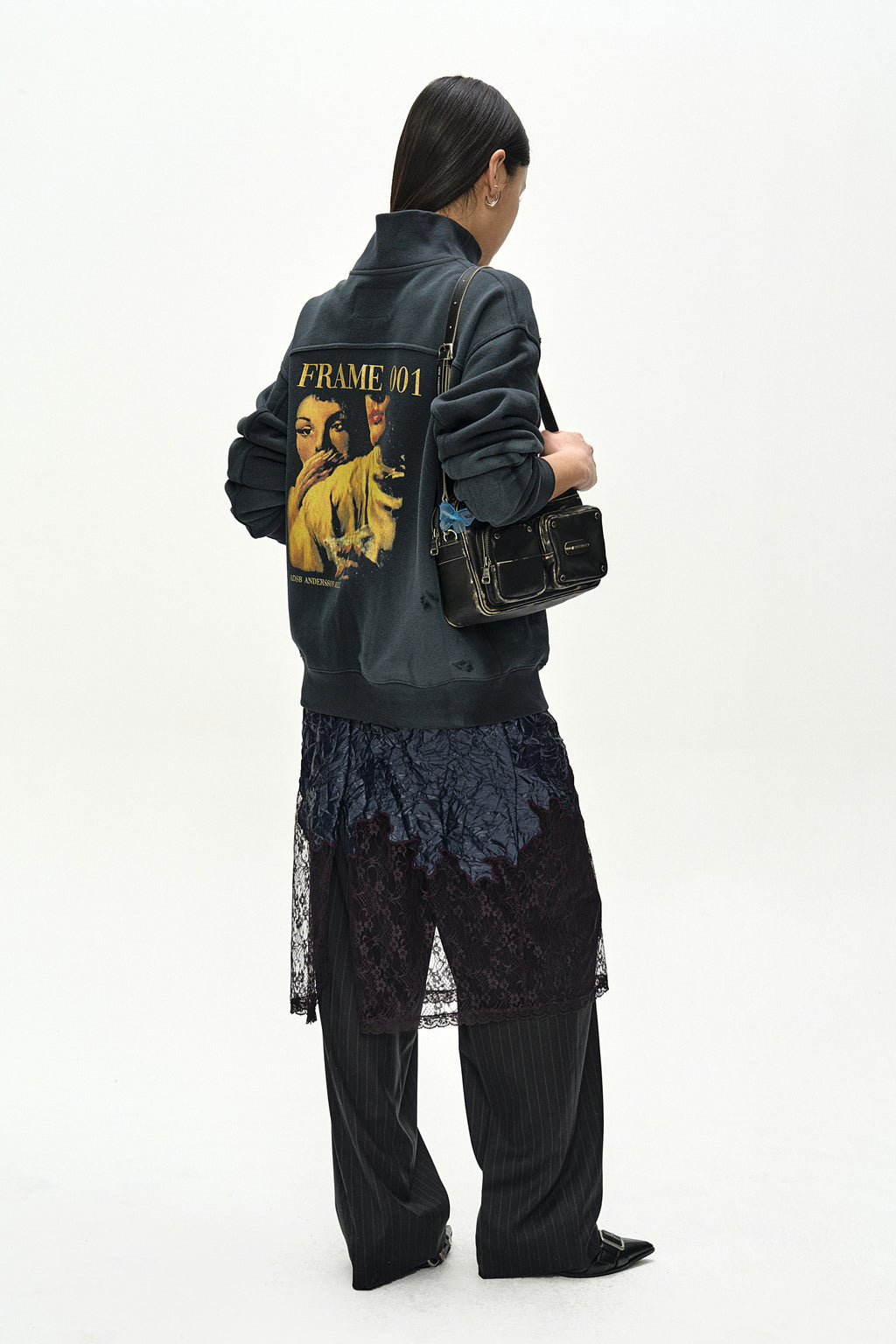 Andersson Bell - Frame 001 High-Neck Zip Up (charcoal) (Charcoal) product image 5 | TRAB K-Fashion Australia