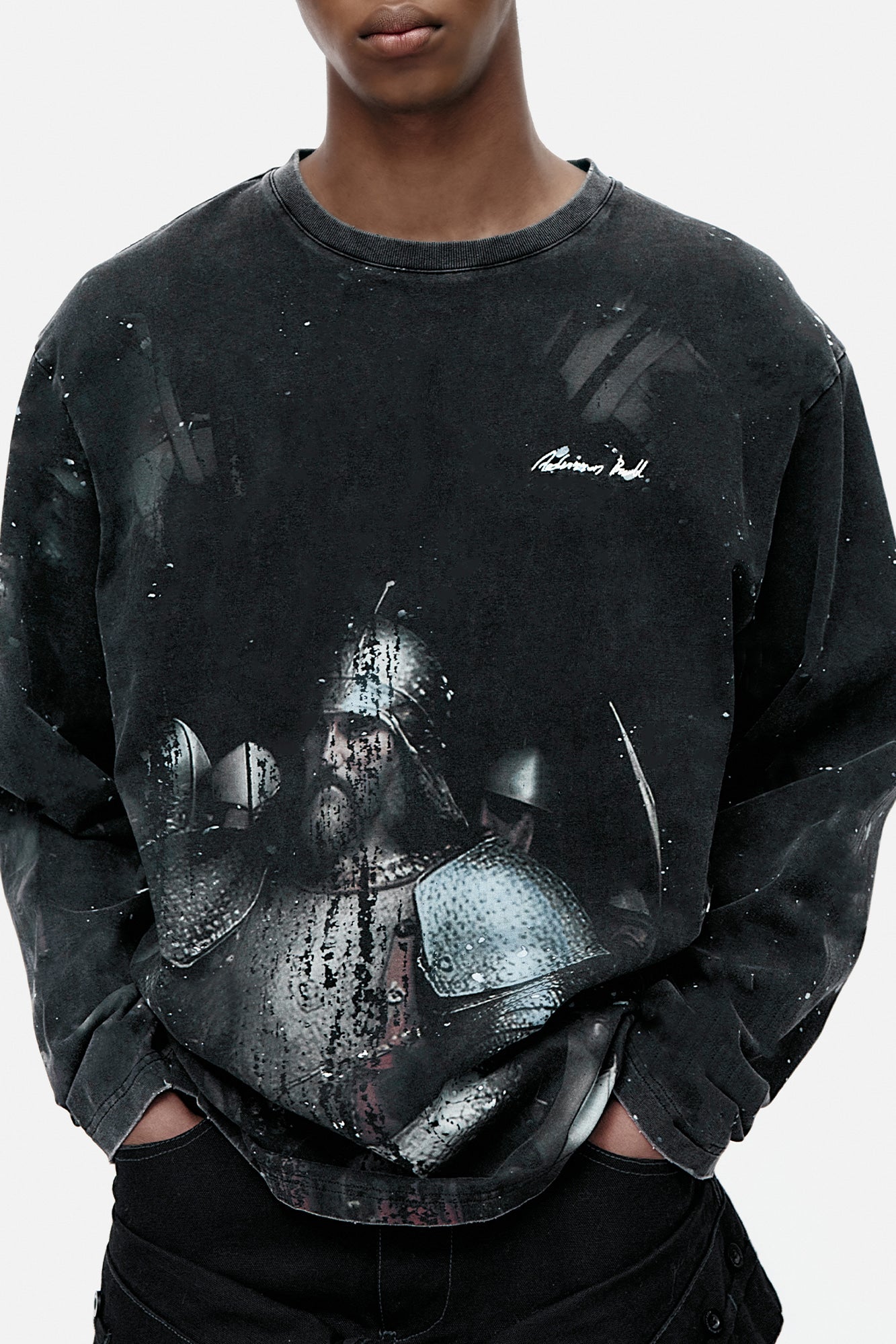 Andersson Bell - Unisex Knight Printed Long Sleeve T-Shirt (Charcoal) product image 4 | TRAB K-Fashion Australia