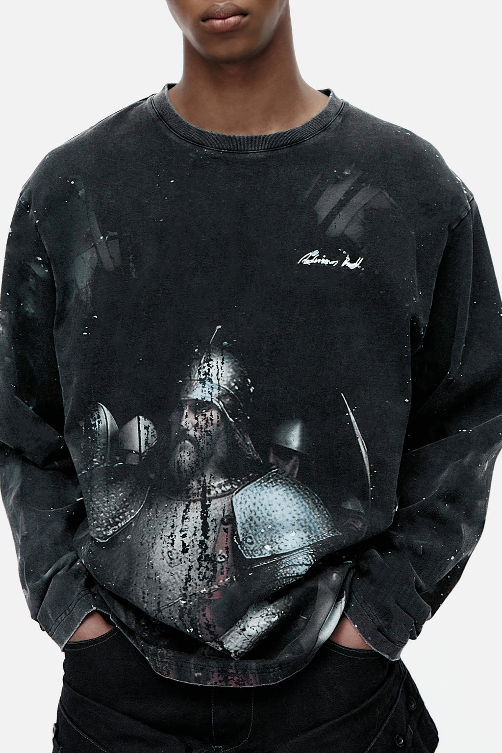 Andersson Bell - Unisex Knight Printed Long Sleeve T-Shirt (Charcoal) product image 4 | TRAB K-Fashion Australia