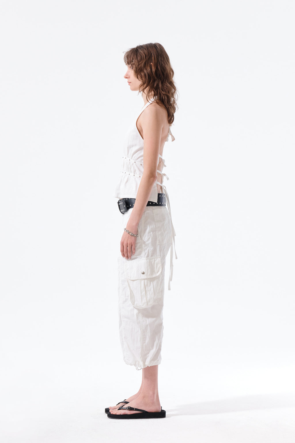 Matin Kim - Halter Neck Shirring Blouse (White) product image 7 | TRAB K-Fashion Australia