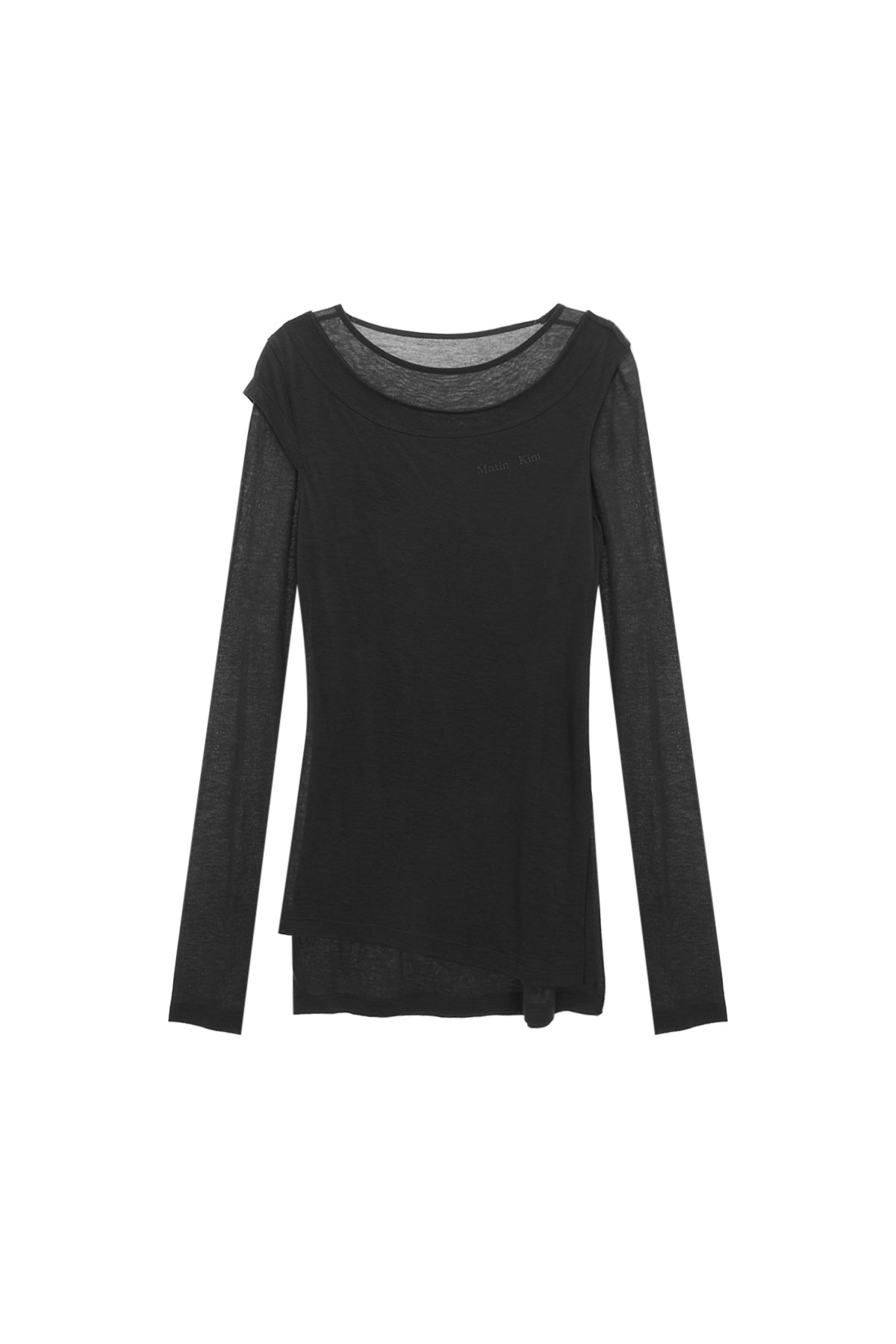 Matin Kim - Slit Point Sleeveless Layered Top (Charcoal) product image 1 | TRAB K-Fashion Australia
