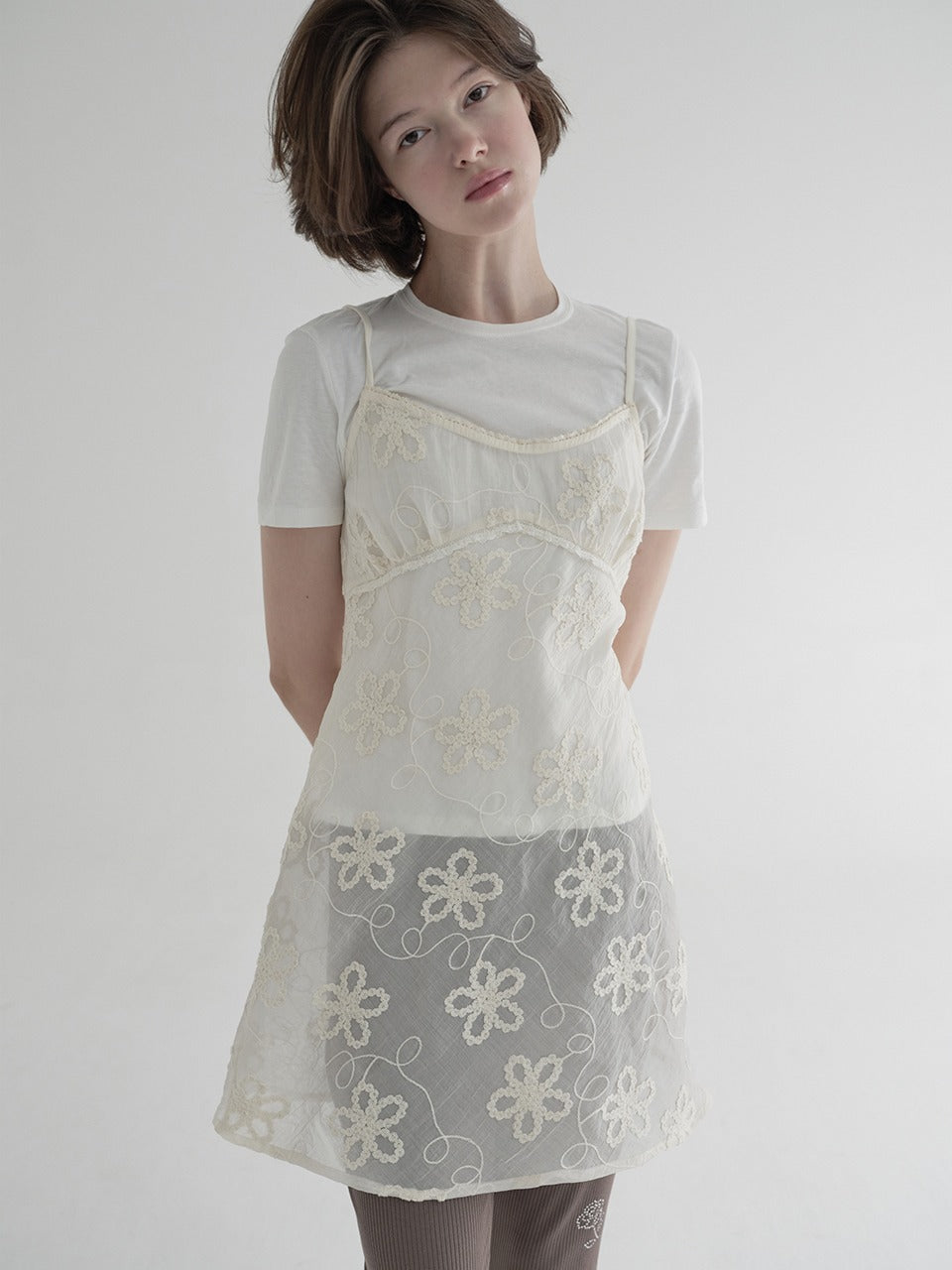 Margarin Fingers - Floral Layered One-Piece (Cream) product image 1 | TRAB K-Fashion Australia