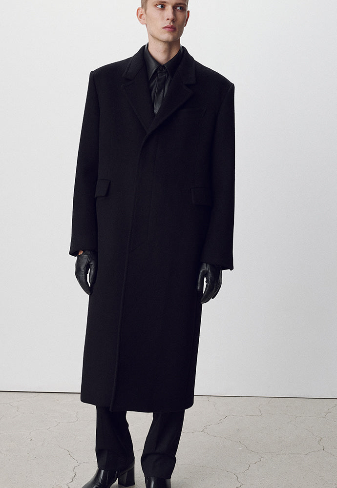 Tonywack - Wool And Cashmere Tailored Single Coat (Black) product image 5 | TRAB K-Fashion Australia