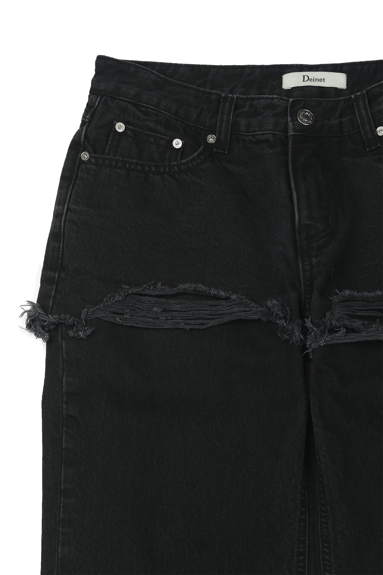 Deinet - Layered Semi Bootscut Denim Pants (Black) product image 12 | TRAB K-Fashion Australia