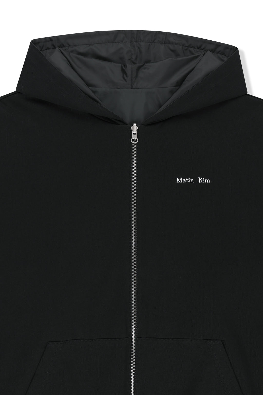 Matin Kim - Double Face Hoody Zip Up (Black) product image 8 | TRAB K-Fashion Australia
