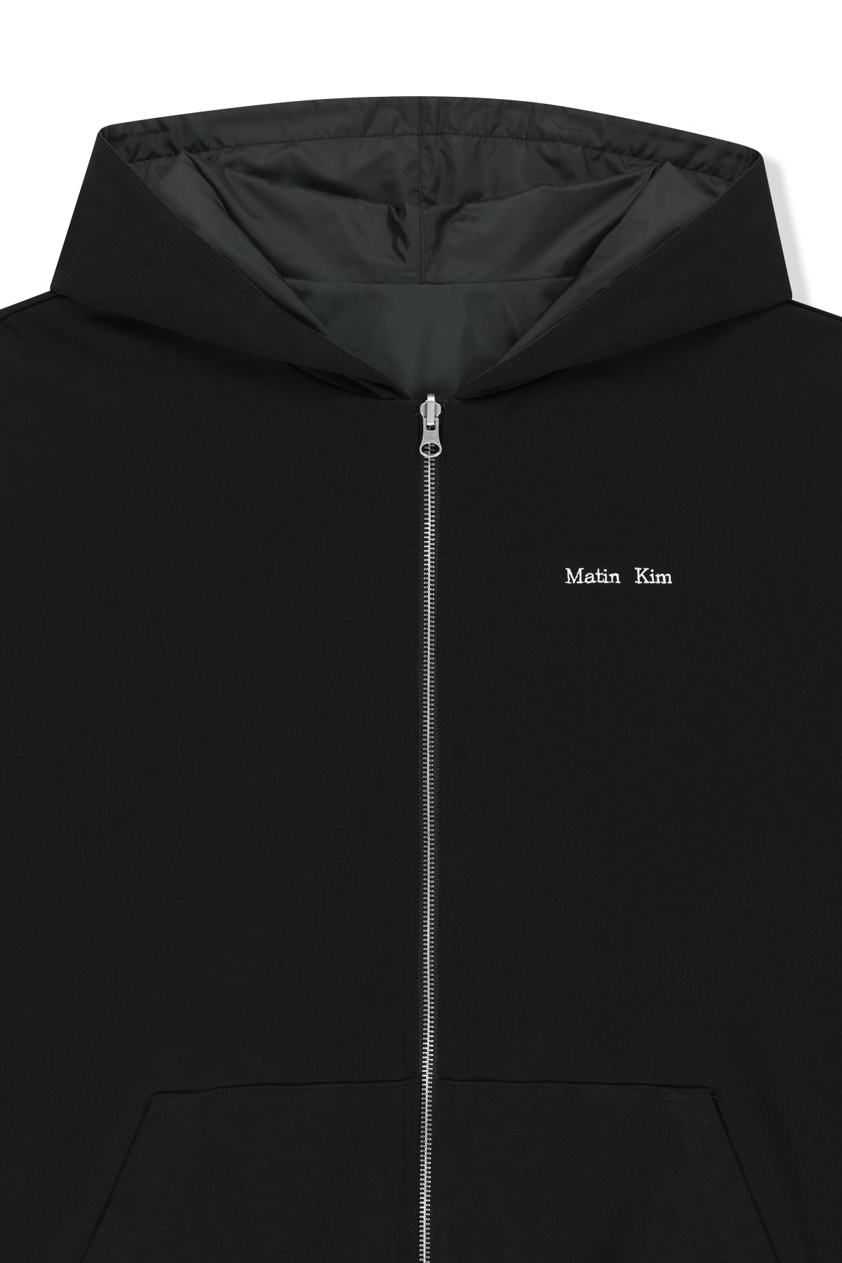 Matin Kim - Double Face Hoody Zip Up (Black) product image 8 | TRAB K-Fashion Australia