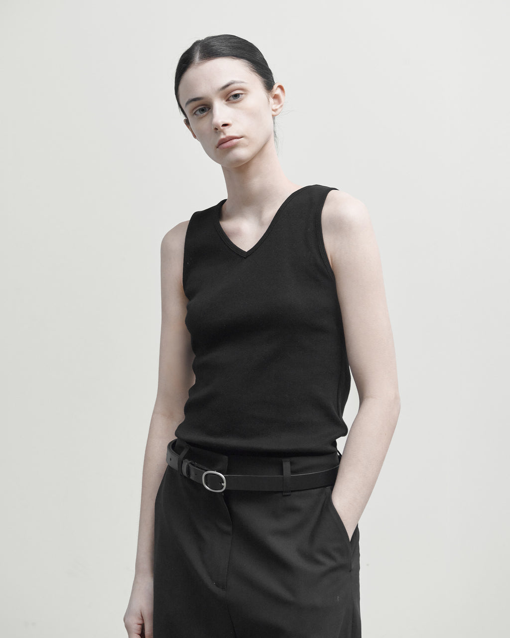 Brownyard - V Neck Top Sleeveless (Black) product image 1 | TRAB K-Fashion Australia