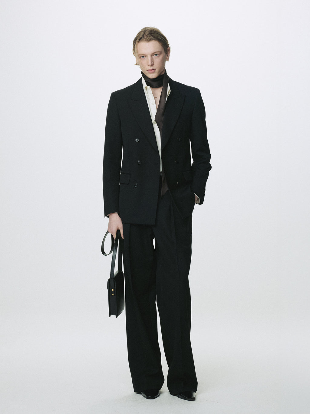 Tonywack - Wool Double-Pleated Wide Trousers (Black) product image 3 | TRAB K-Fashion Australia