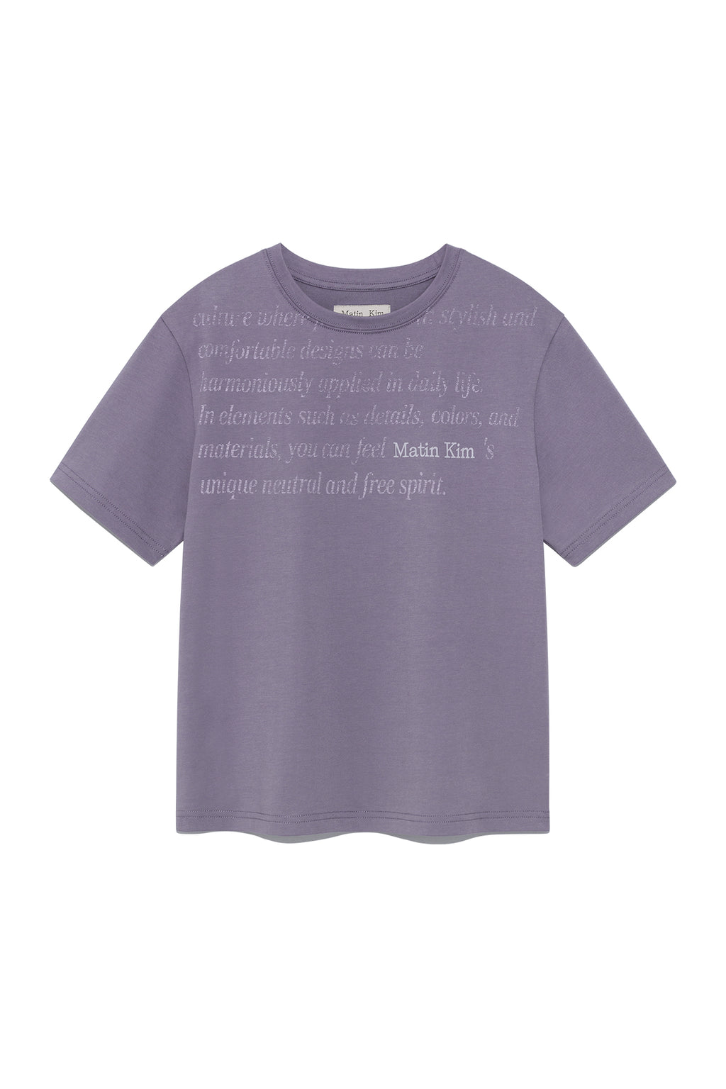 Matin Kim - Logo Point Lettering Graphic Top (Purple) product image 1 | TRAB K-Fashion Australia