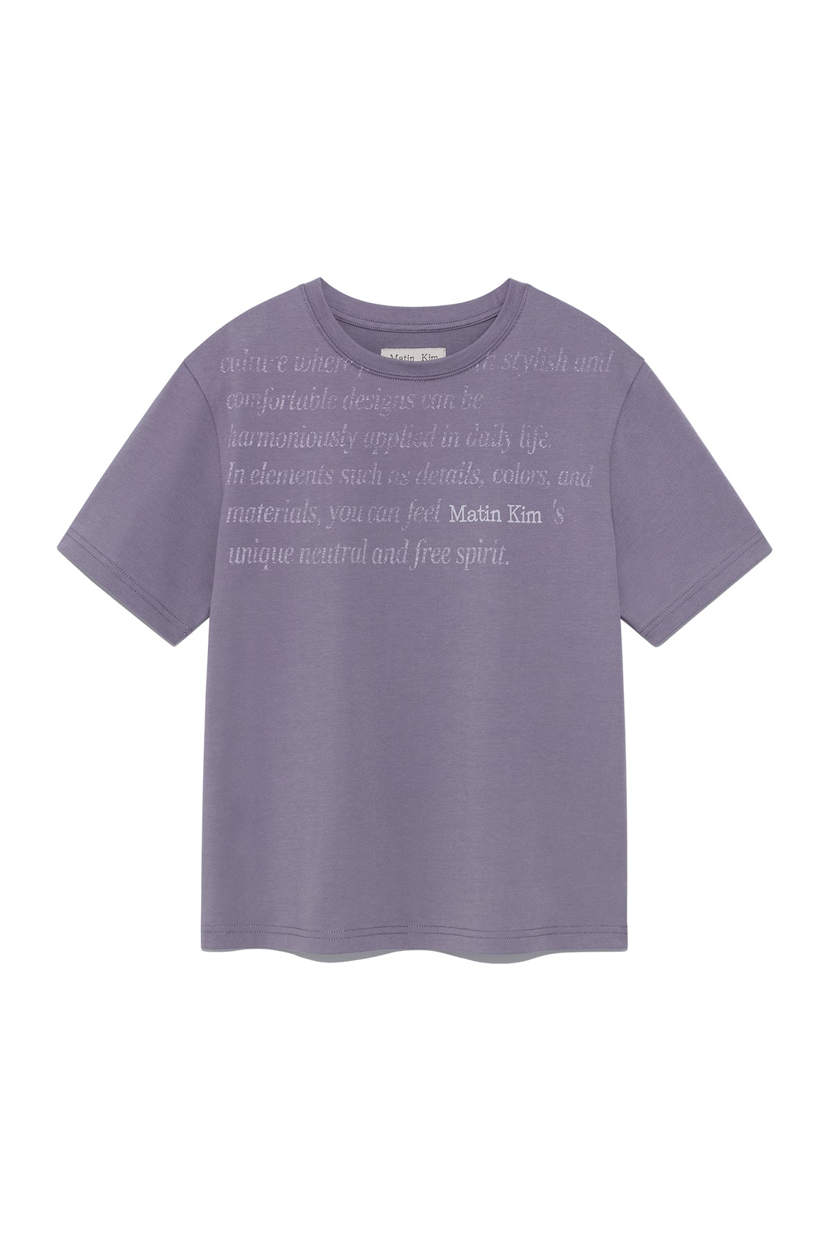Matin Kim - Logo Point Lettering Graphic Top (Purple) product image 1 | TRAB K-Fashion Australia