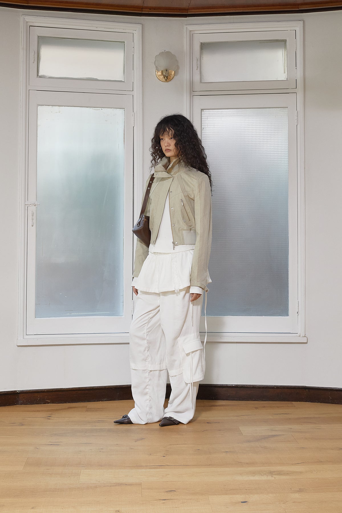 Matin Kim - Rough Patchwork Layered Skirt (White) product image 7 | TRAB K-Fashion Australia