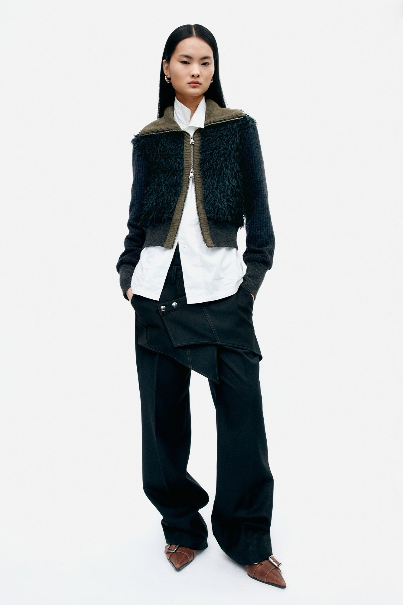 Andersson Bell - Crossover Wrap Tailored Trouser (Black) product image 1 | TRAB K-Fashion Australia