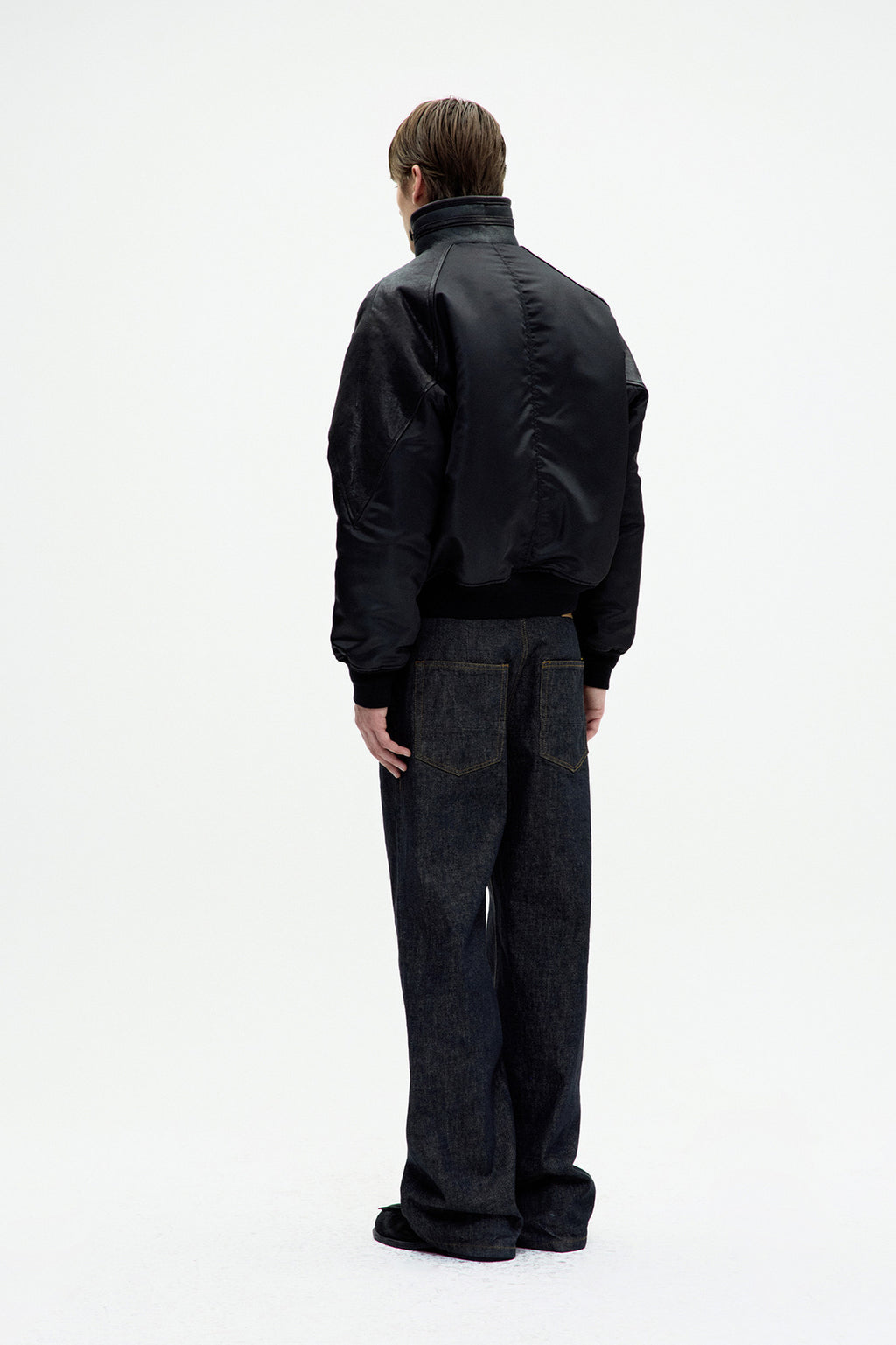 Coor - Highneck Shearling Mixed Ma-1 Jumper (Black) product image 4 | TRAB K-Fashion Australia