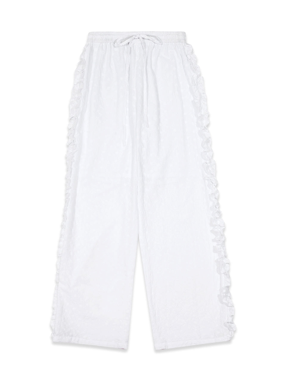 Margarin Fingers - Frill Eyelet Pants (White) product image 2 | TRAB K-Fashion Australia