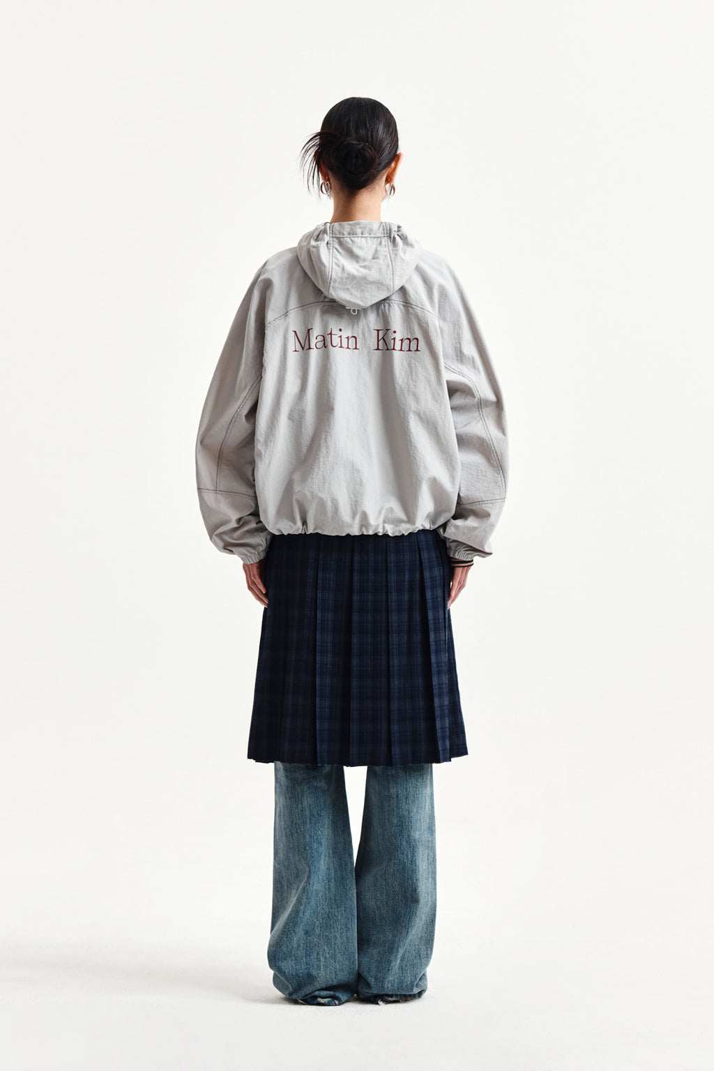 Matin Kim - Belted Slit Pleat Skirt (Navy) product image 7 | TRAB K-Fashion Australia
