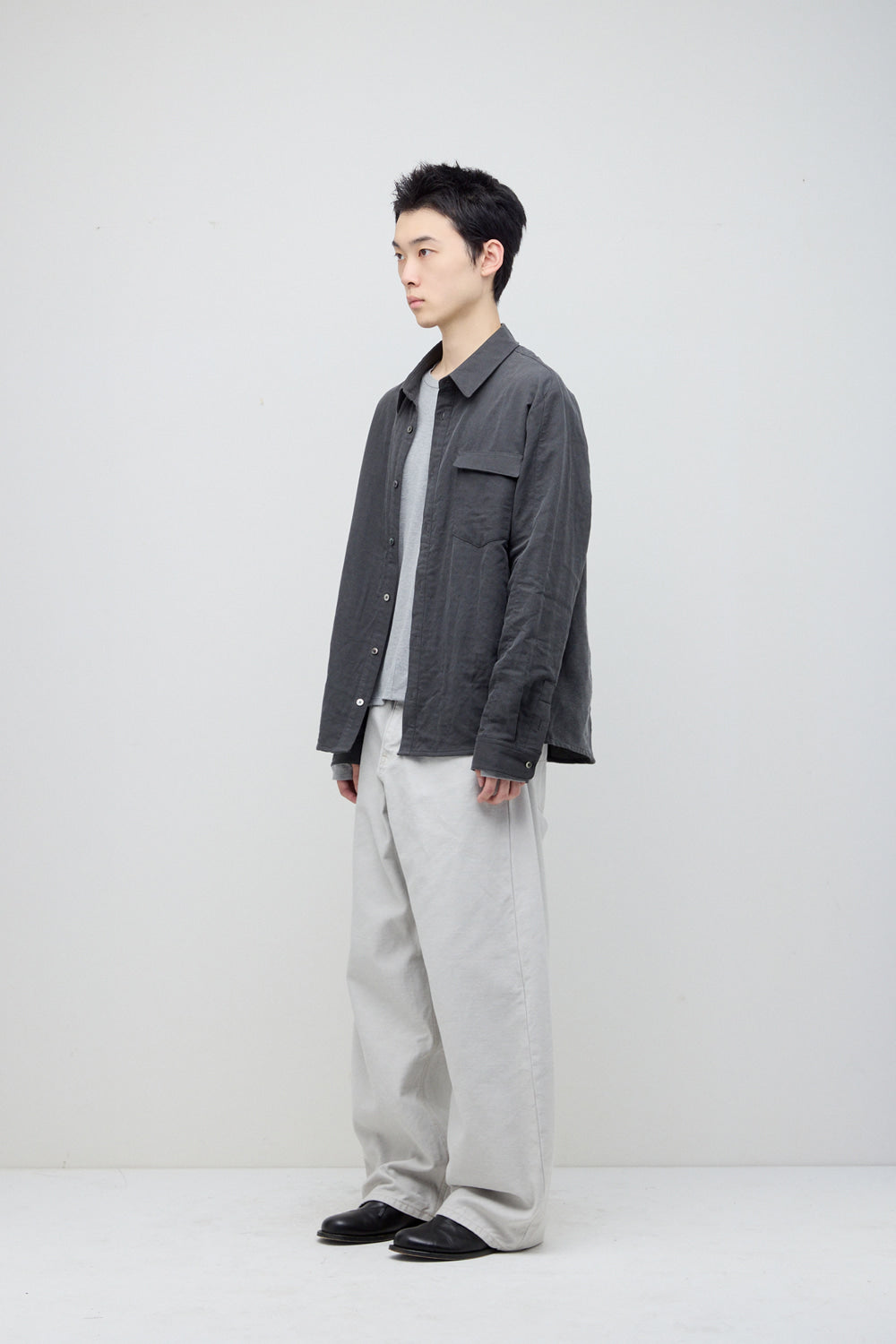 Hatchingroom - Curved Shirt (Dyed Charcoal) product image 4 | TRAB K-Fashion Australia