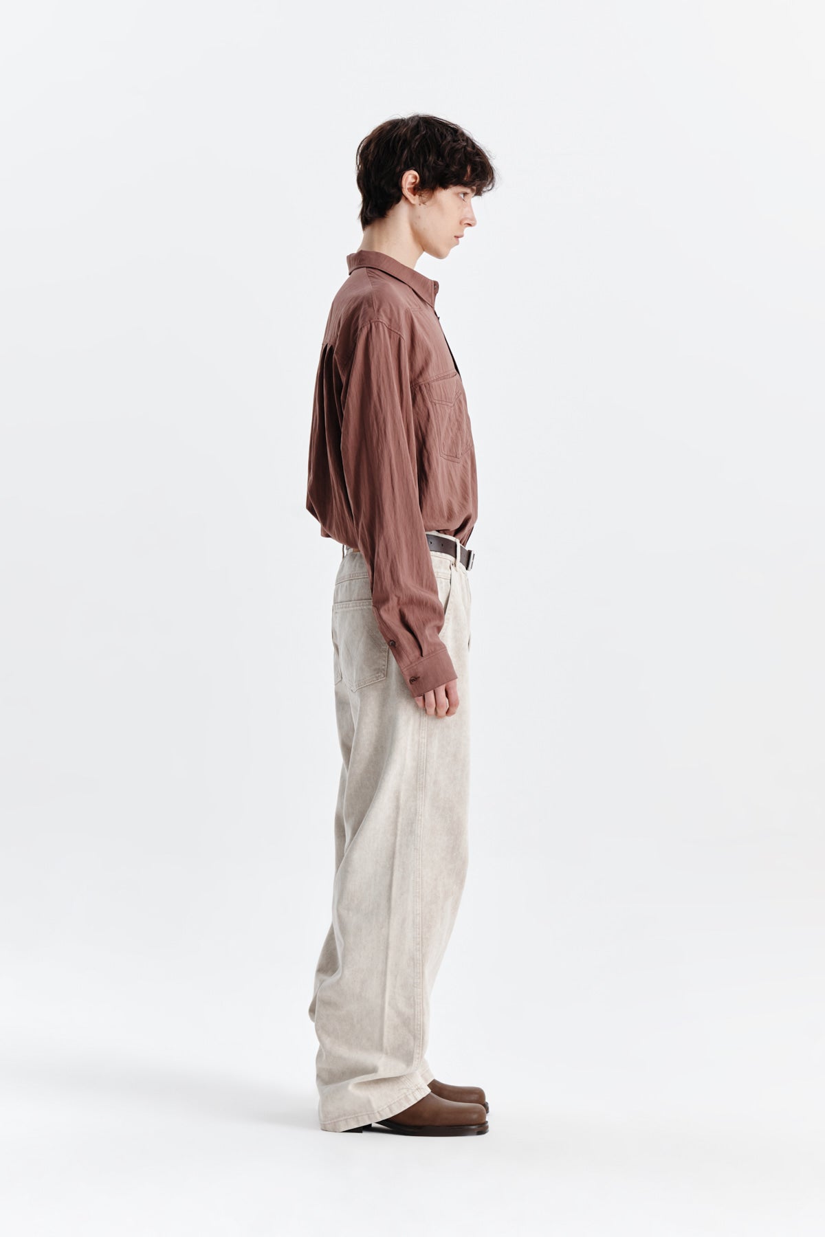 Matin Kim - Side Point Color Denim Pants (Beige) product image 6 | TRAB K-Fashion Australia