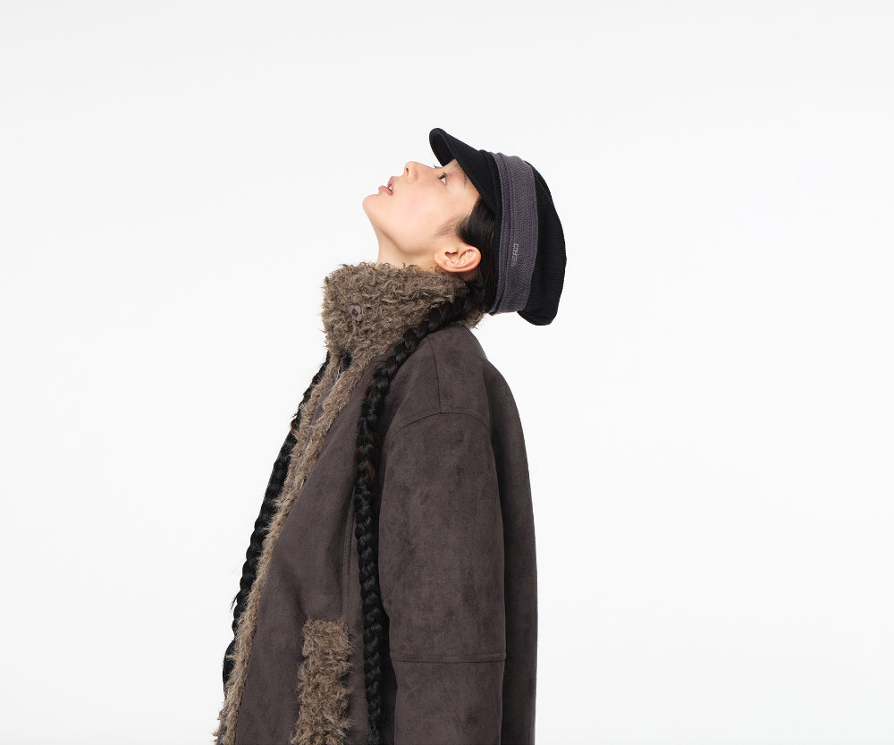 Coyseio - Hairy Suede Mustang Jacket (Charcoal) product image 4 | TRAB K-Fashion Australia