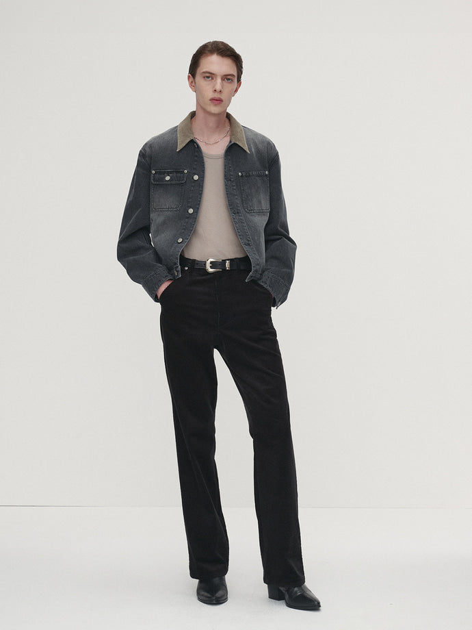 Tonywack - Velvet Corduroy Flared Pants (Japanese Fabric) (Black) product image 4 | TRAB K-Fashion Australia