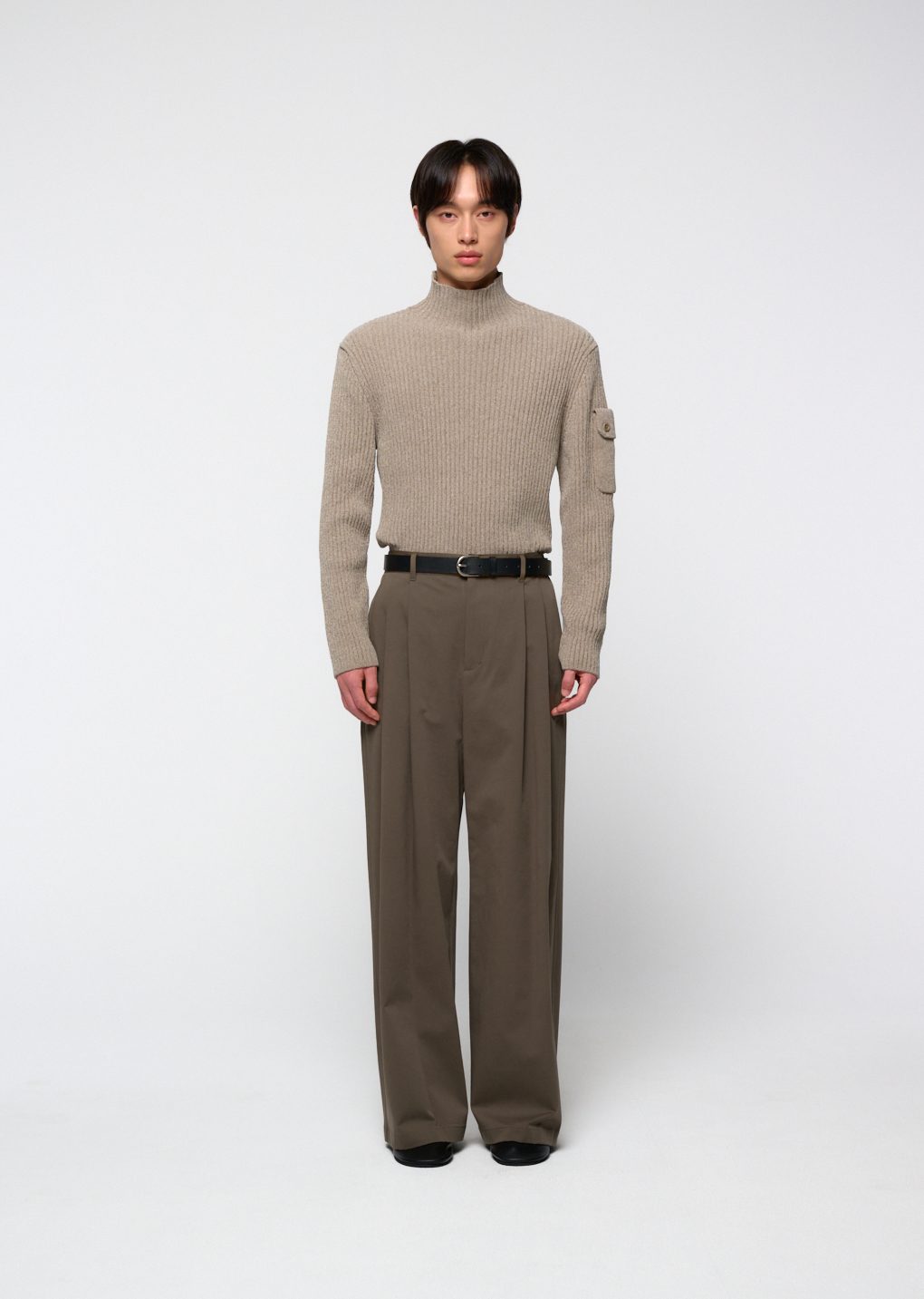 Amomento - Ribbed velvet knit top (Beige) product image 2 | TRAB K-Fashion Australia