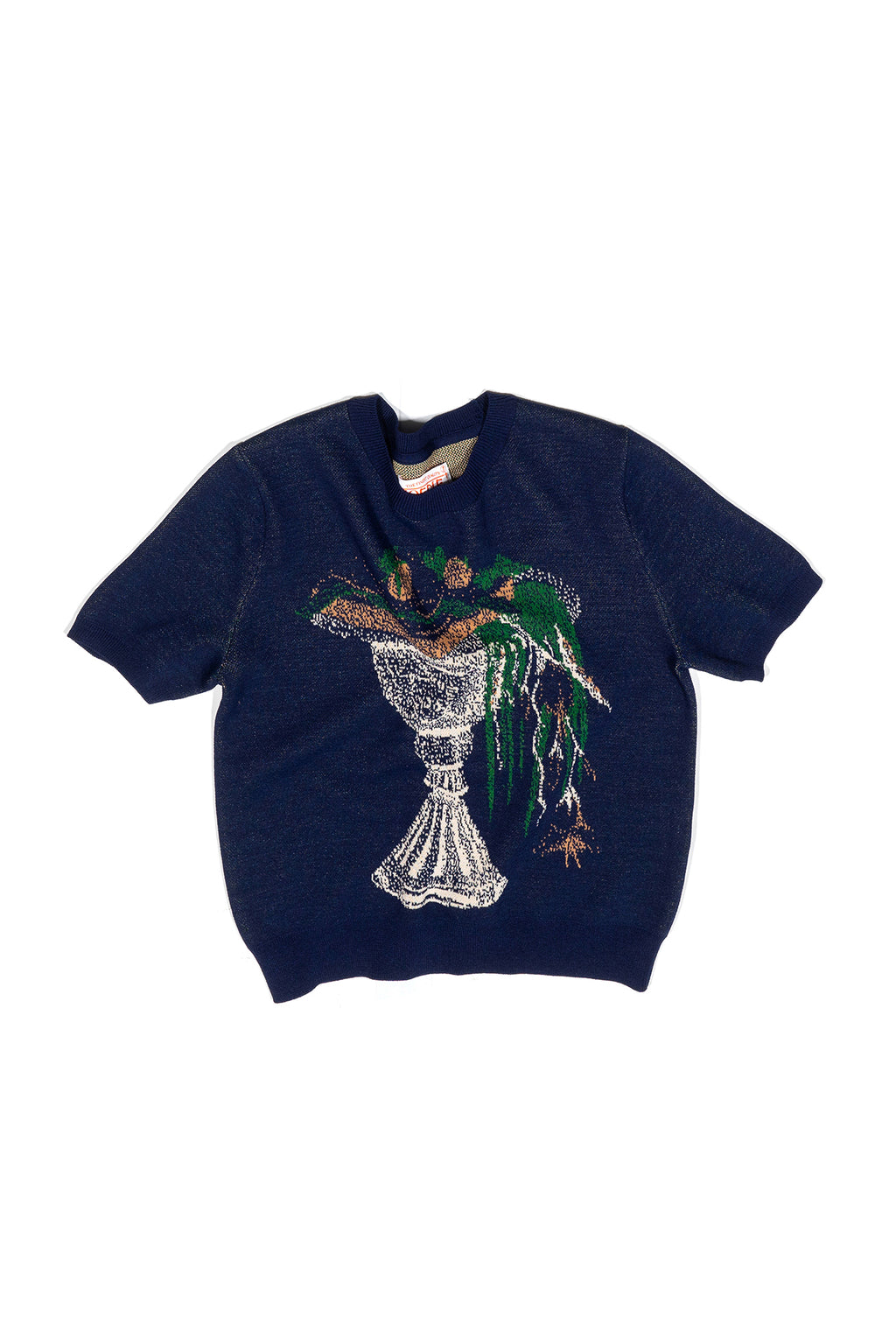 Ioedle - Royal Sandwich Jacquard Crop Top (Navy) product image 1 | TRAB K-Fashion Australia