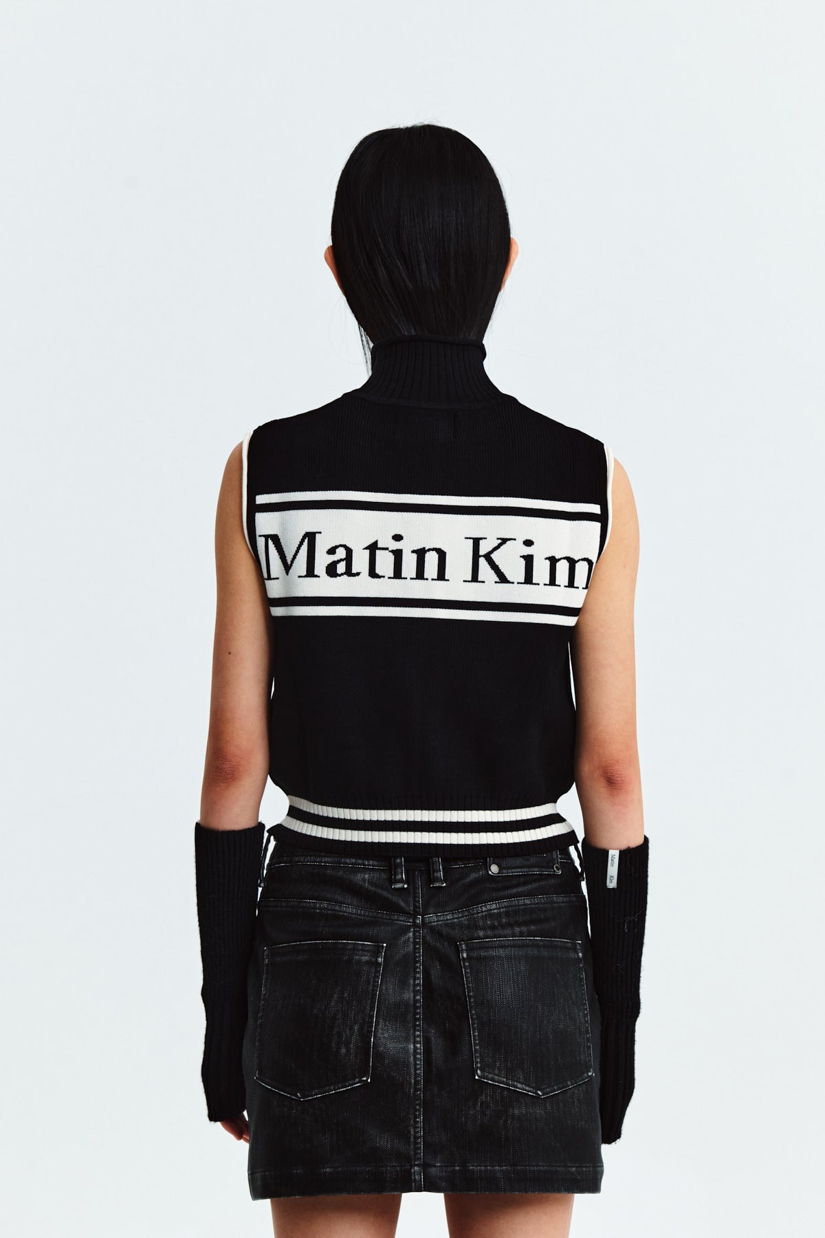 Matin Kim - Spell Point Stripe Knit Vest (Black) product image 11 | TRAB K-Fashion Australia