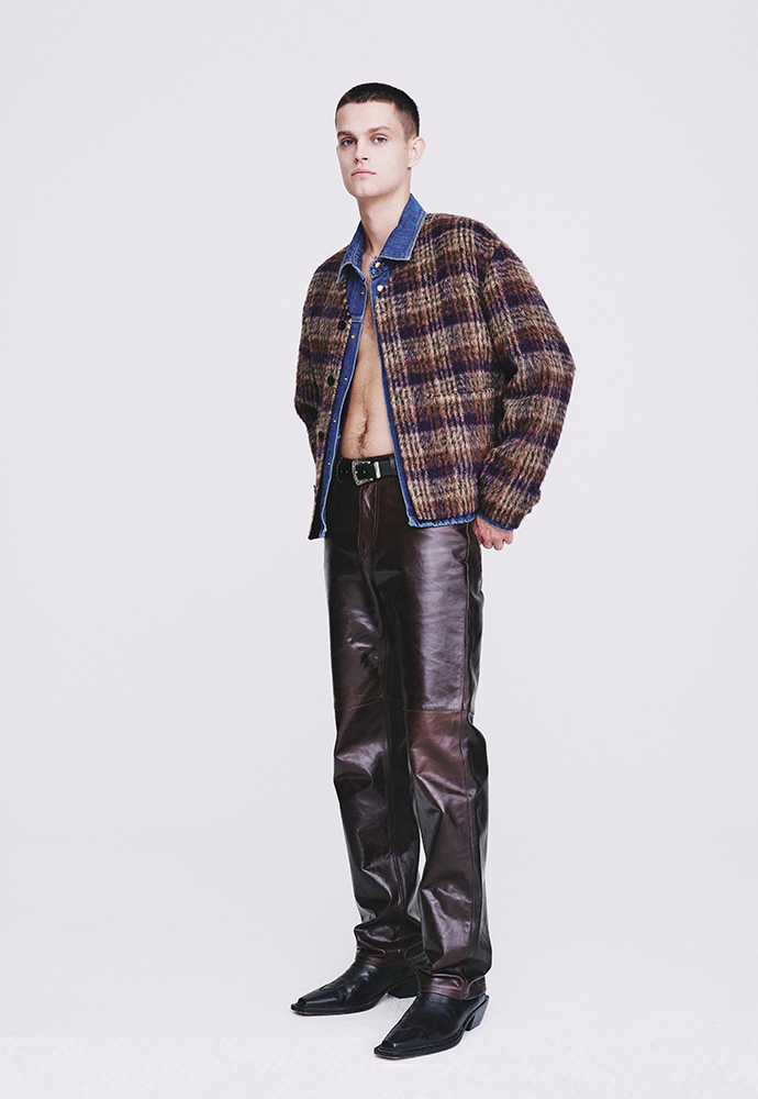 Tonywack - Japanese Fabric Mohair Button Blouson (Camel / Purple) product image 2 | TRAB K-Fashion Australia