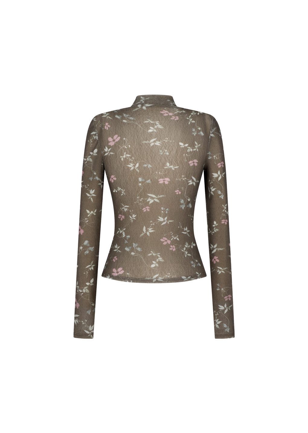 Amomento - Floral mock neck top (Brown) product image 3 | TRAB K-Fashion Australia