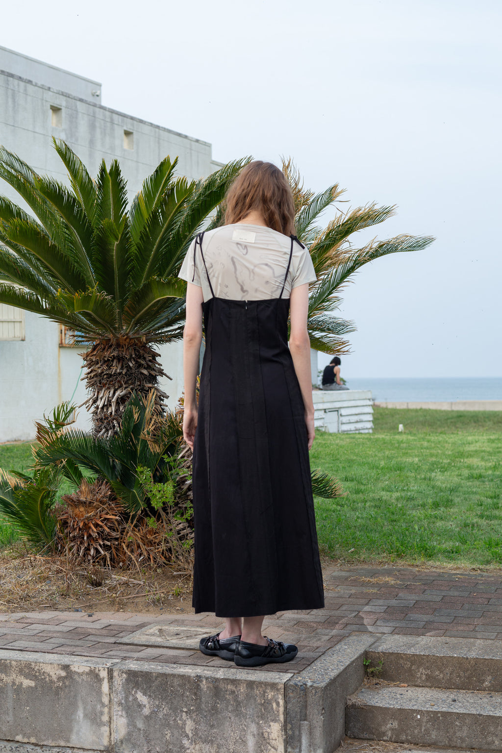 Matin Kim - Hook And Eye Layered Long Dress (Black) product image 10 | TRAB K-Fashion Australia