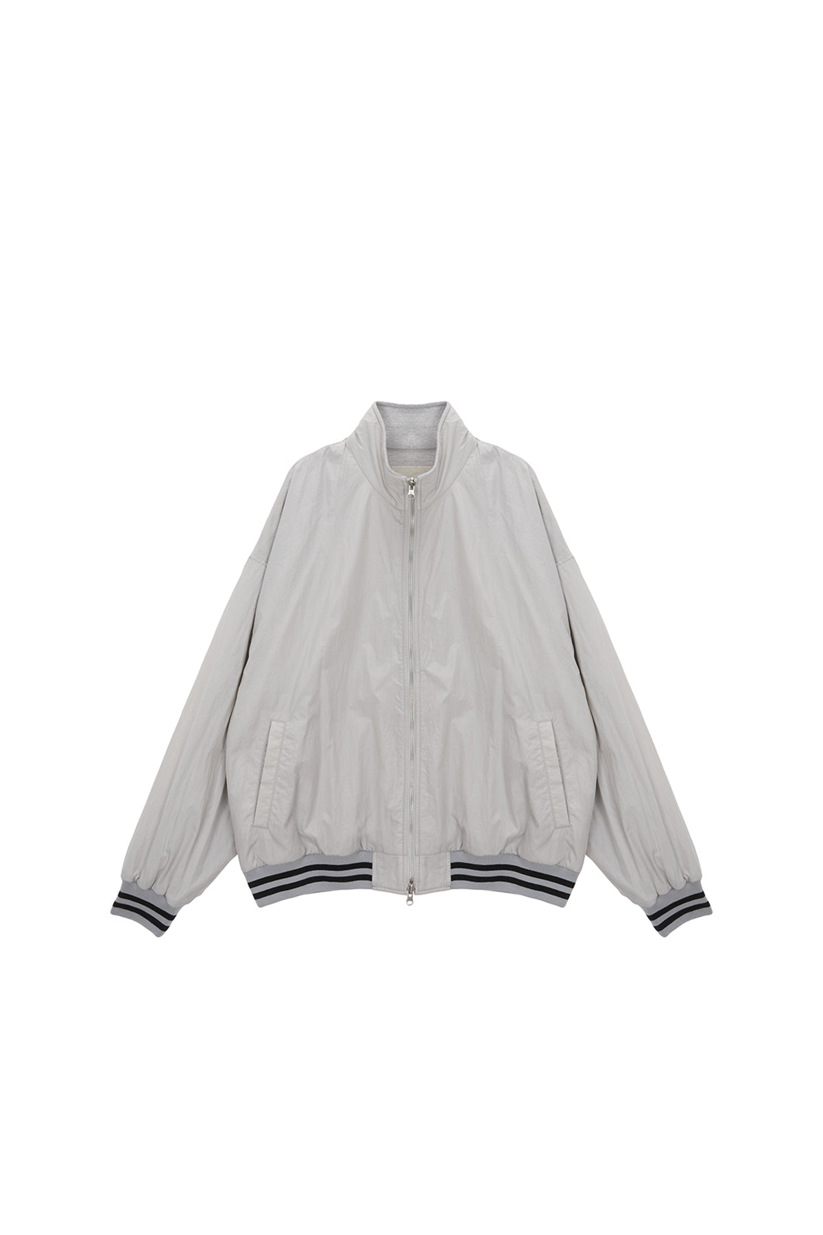 Matin Kim - Reversible Coating Track Jumper (Grey) product image 2 | TRAB K-Fashion Australia