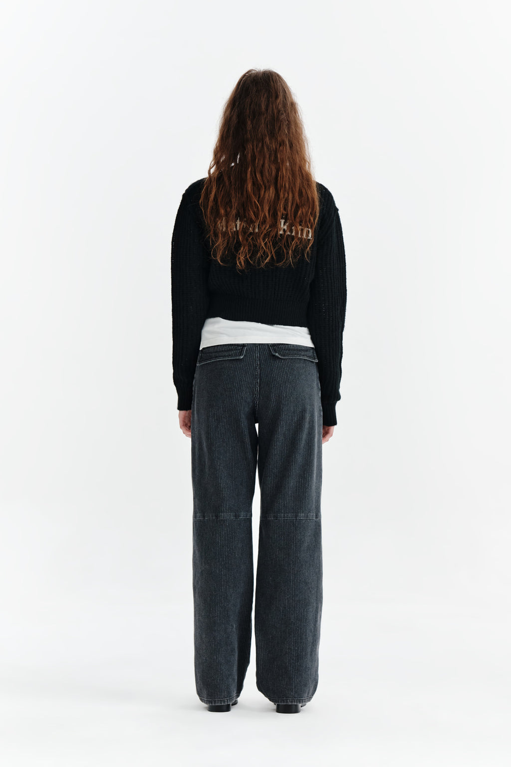 Matin Kim - Knee Point Stripe Denim Pants (Grey) product image 7 | TRAB K-Fashion Australia