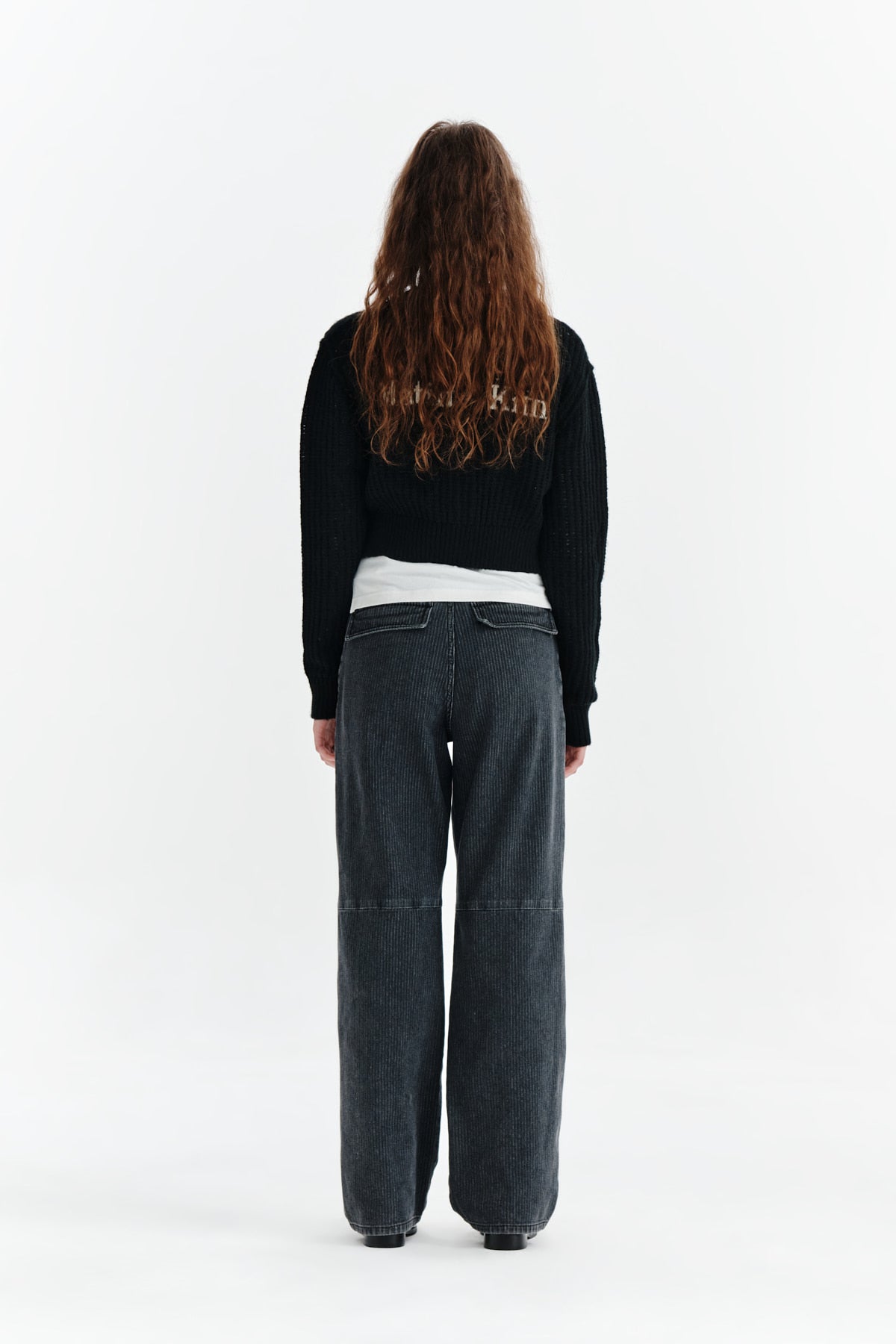 Matin Kim - Knee Point Stripe Denim Pants (Grey) product image 7 | TRAB K-Fashion Australia