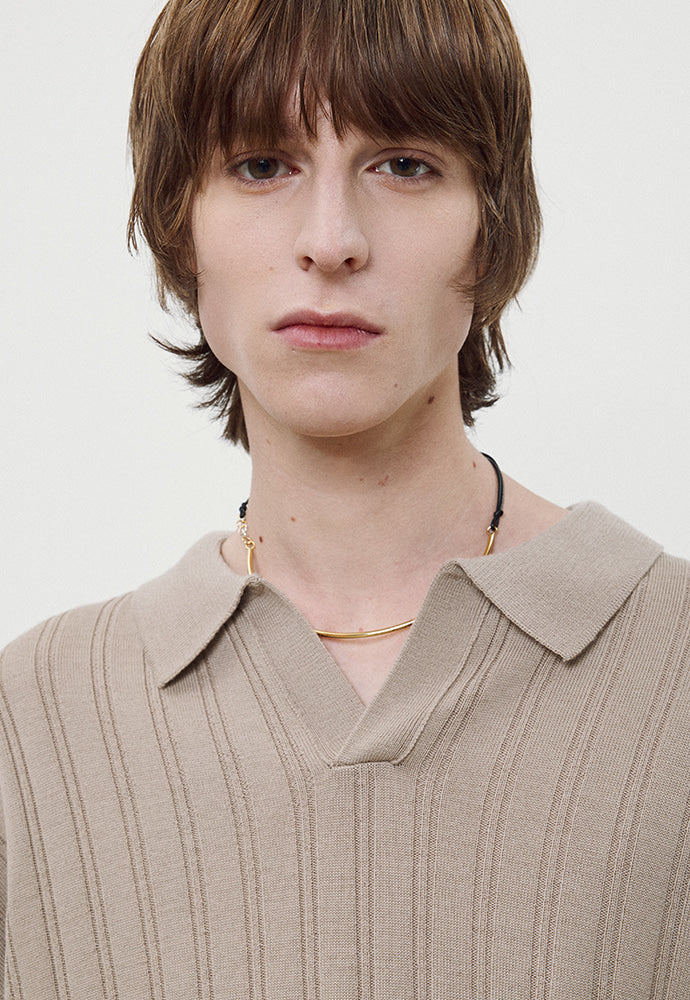 Tonywack - Merino Wool Open Collar Sweater (French Beige) product image 7 | TRAB K-Fashion Australia