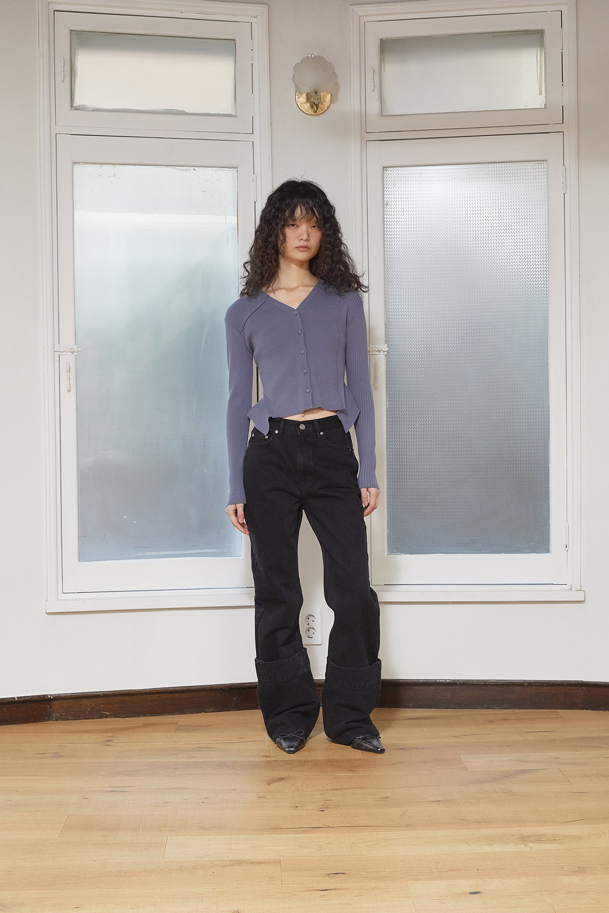 Matin Kim - Damage Turn Up Denim Pants (Black) product image 10 | TRAB K-Fashion Australia