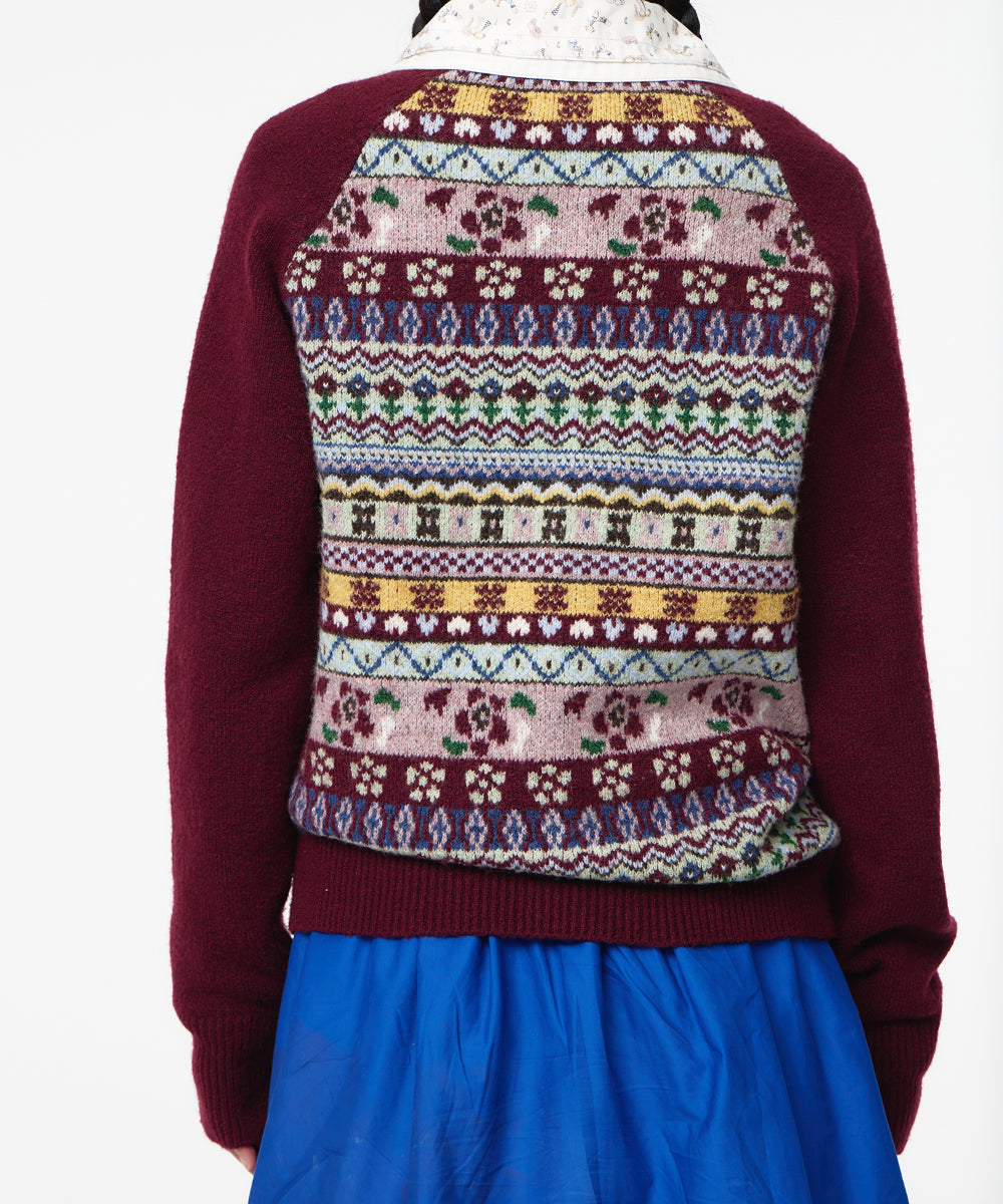 Coyseio - Cottage Knit Cardigan (Wine) product image 6 | TRAB K-Fashion Australia