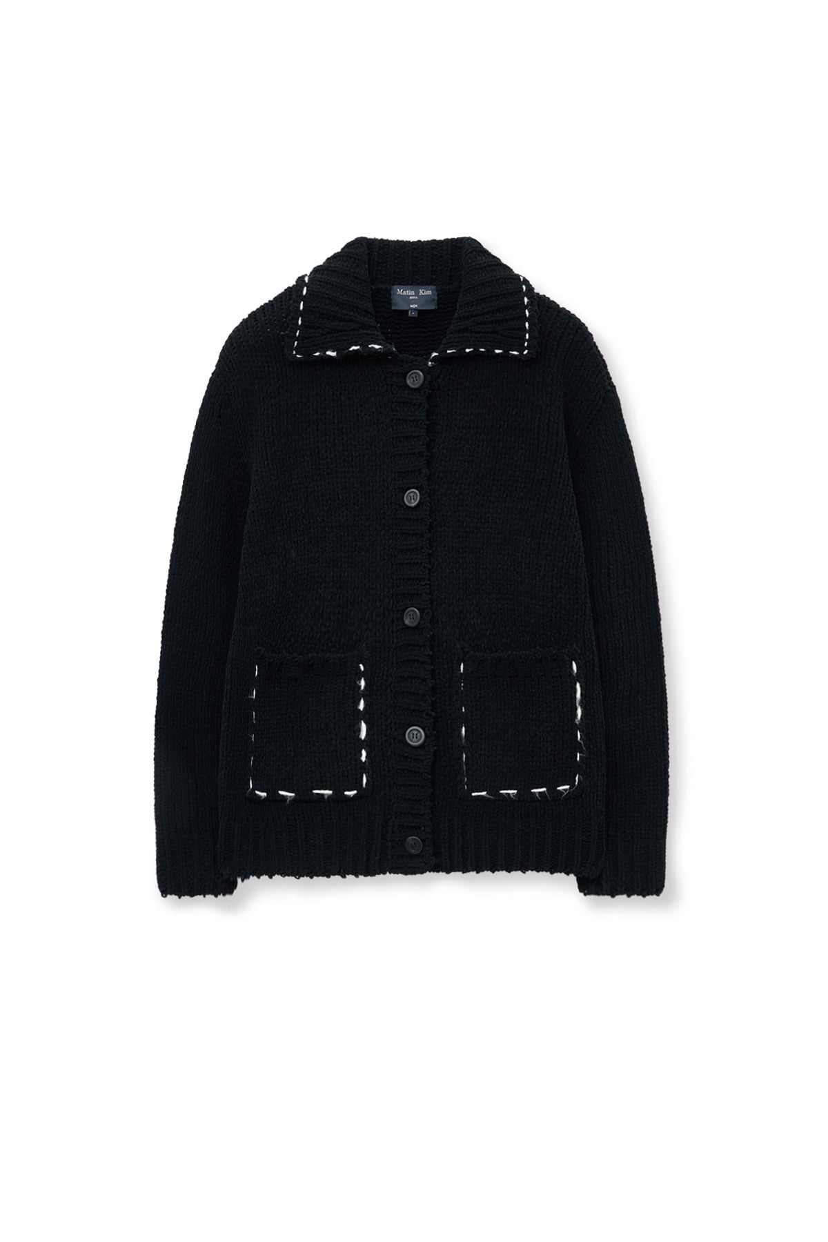 Matin Kim - Handmade Collar Knit Cardigan (Black) product image 2 | TRAB K-Fashion Australia