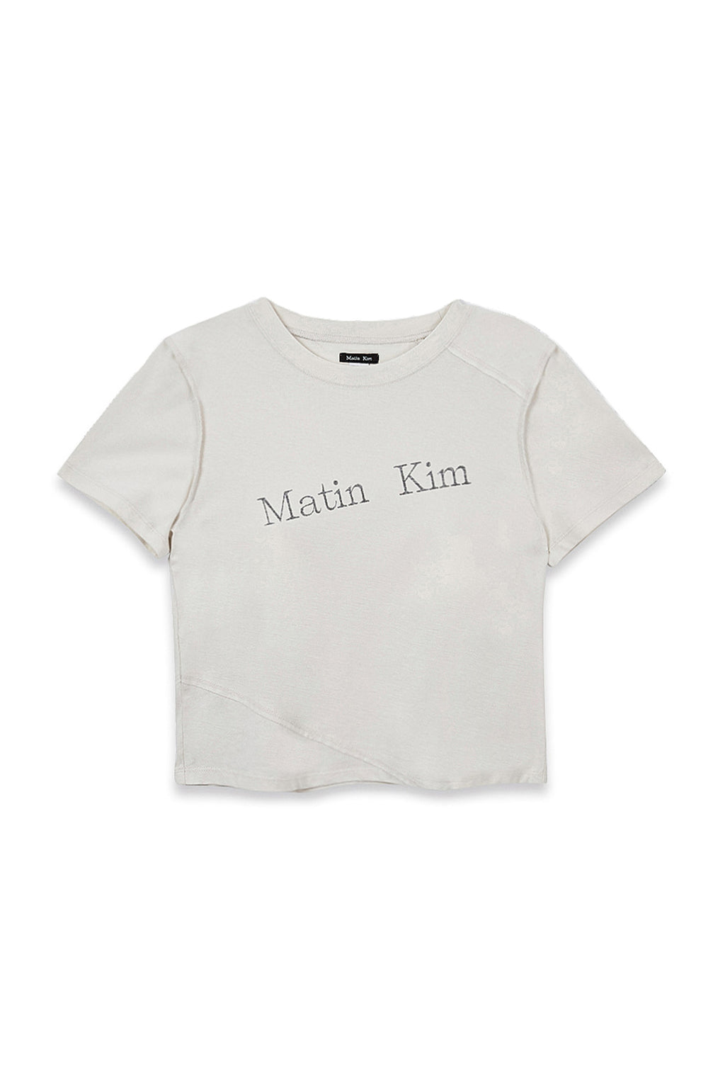 Matin Kim - Diagonal Logo Reversible Crop Top (Ivory) product image 2 | TRAB K-Fashion Australia