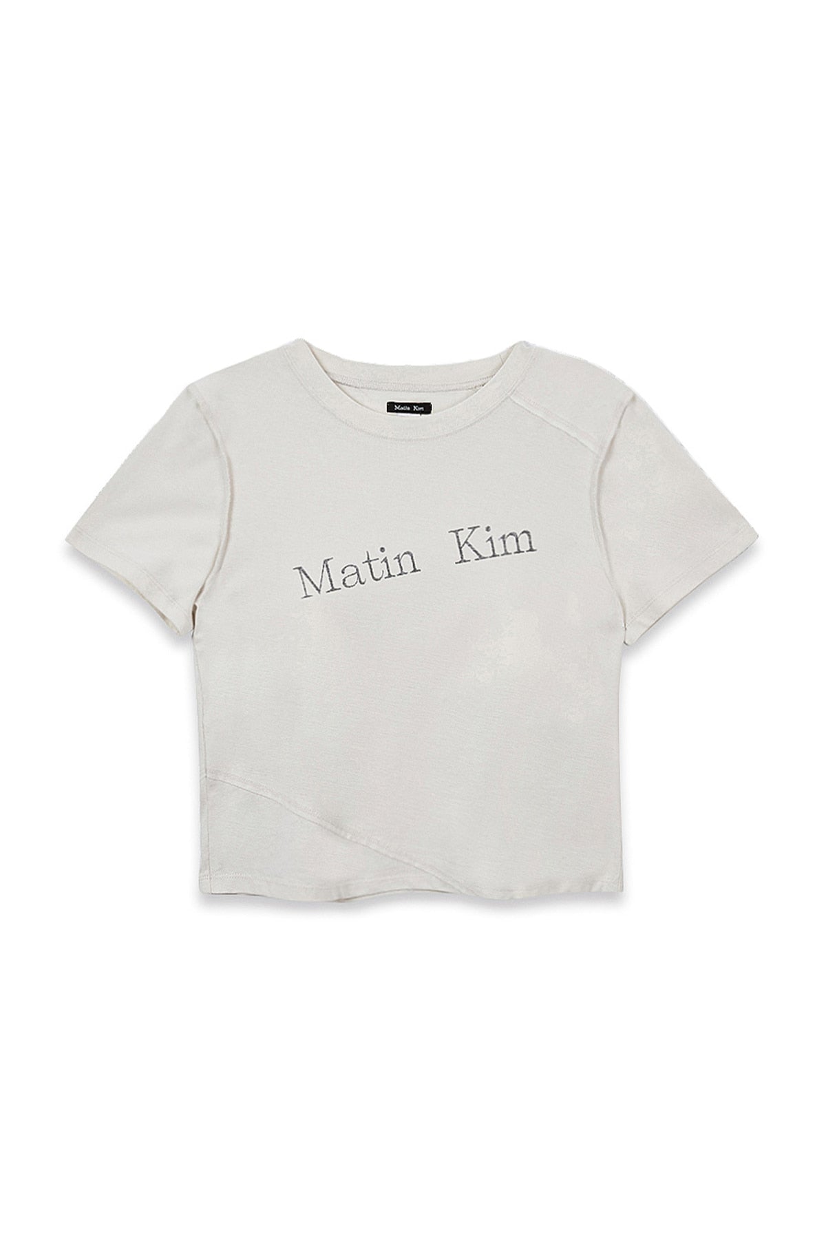 Matin Kim - Diagonal Logo Reversible Crop Top (Ivory) product image 2 | TRAB K-Fashion Australia