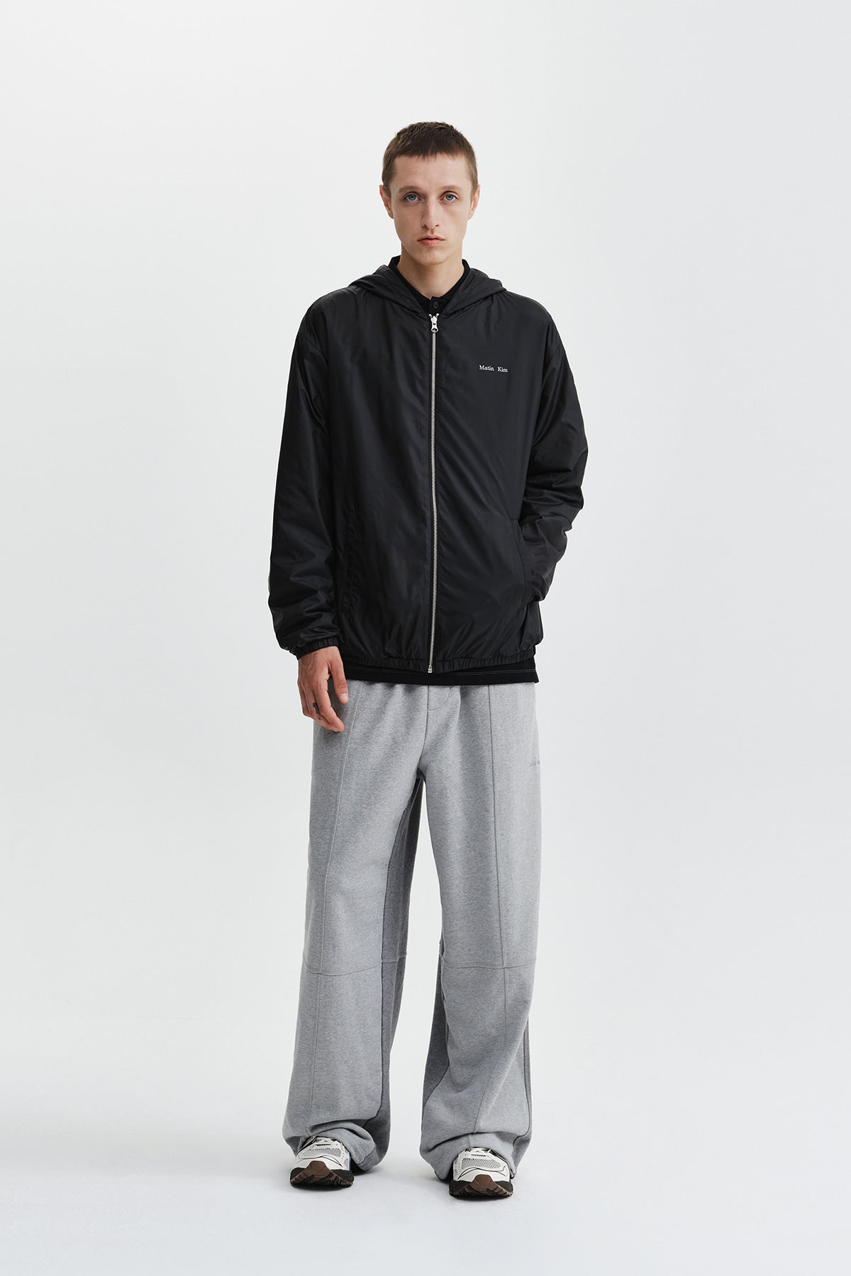 Matin Kim - Double Face Hoody Zip Up (Black) product image 13 | TRAB K-Fashion Australia