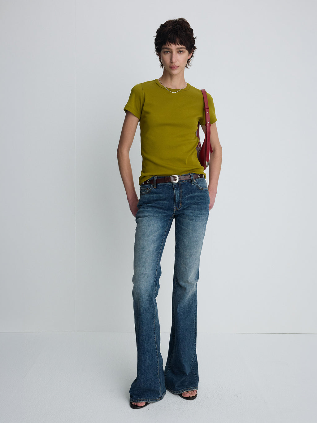 Tonywack - Ribbed Half Sleeve T-Shirts (Olive) product image 3 | TRAB K-Fashion Australia