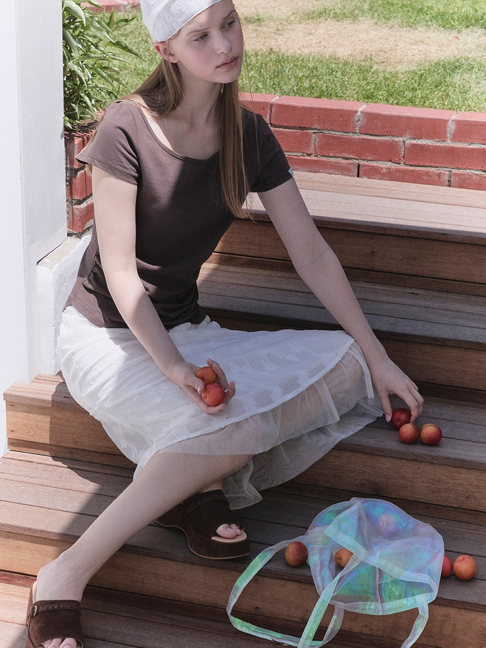 Margarin Fingers - Boat Shirring T-Shirt (Brown) product image 1 | TRAB K-Fashion Australia