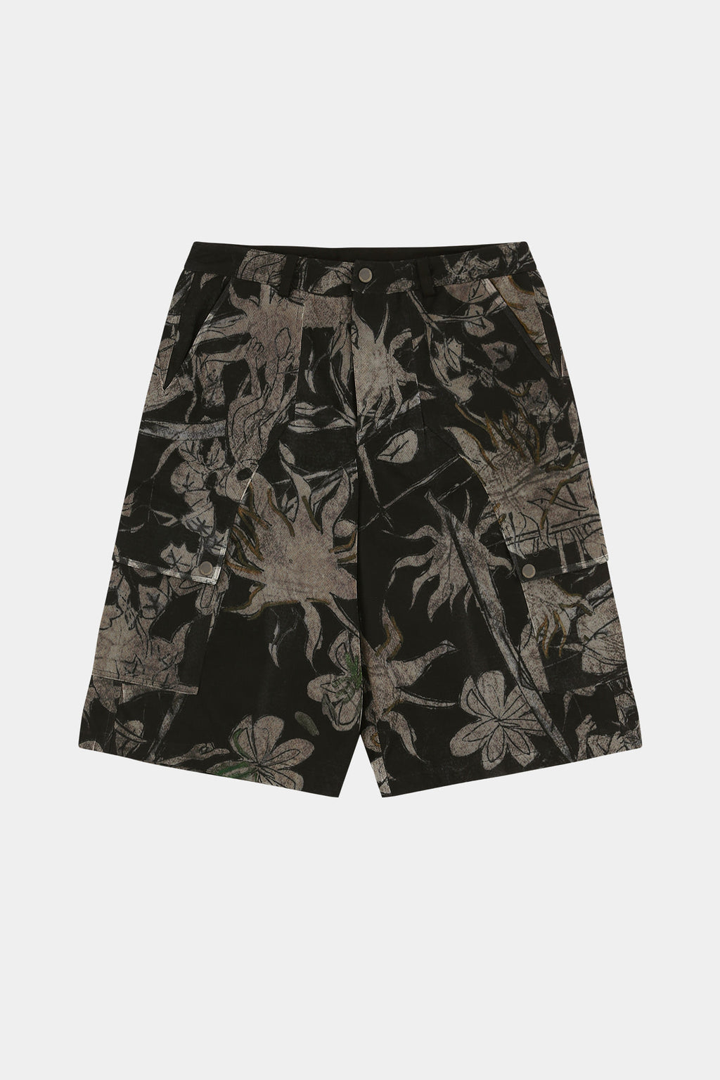 Andersson Bell - Flower Overlay Cargo Shorts (Black/Beige) product image 8 | TRAB K-Fashion Australia