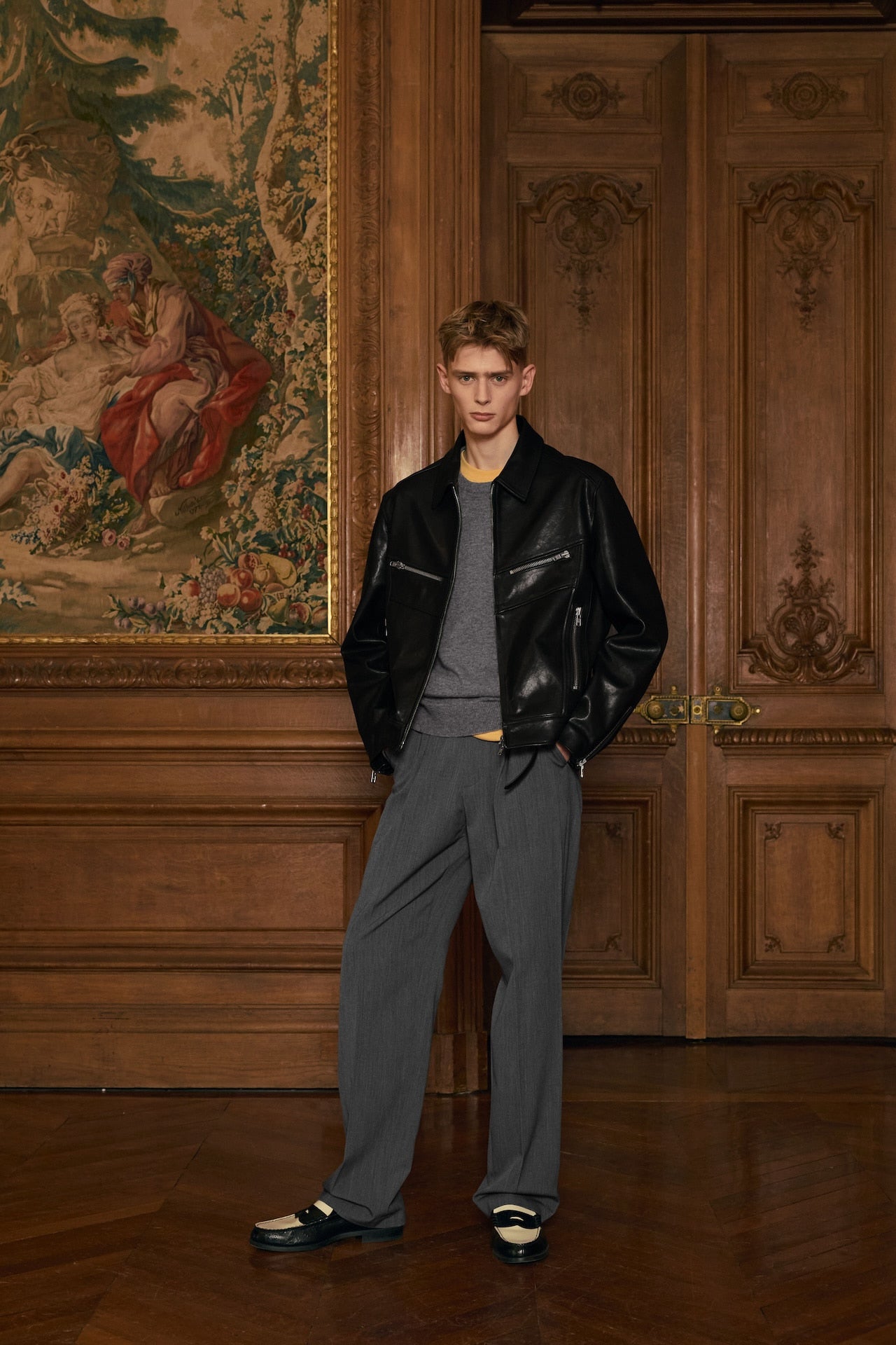 STU - Lambskin Zipper Leather Jacket (Black) product image 9 | TRAB K-Fashion Australia