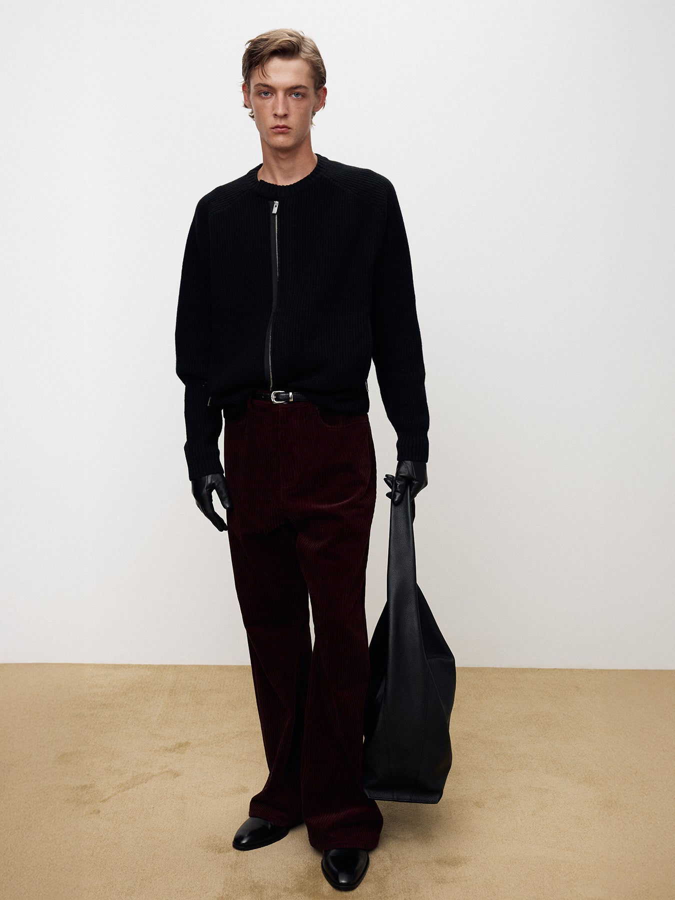 Tonywack - Merino Wool Knitted Zip-Up Jumper (Black) product image 1 | TRAB K-Fashion Australia