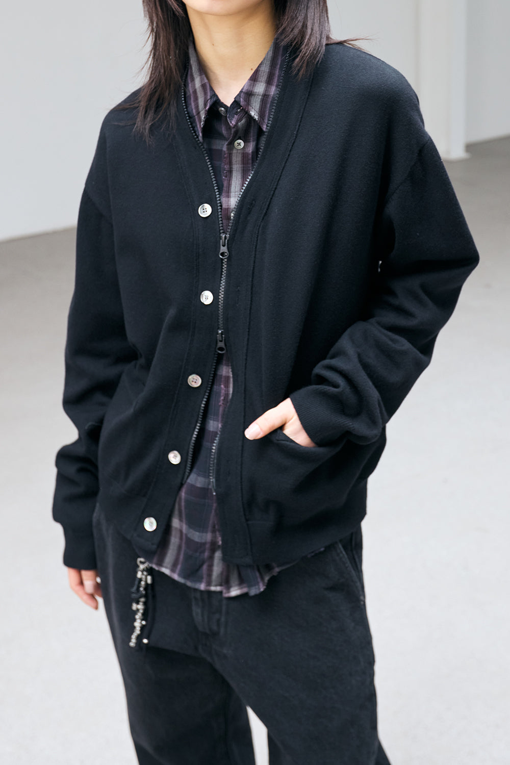 Hatchingroom - Zip Cardigan (Black) product image 11 | TRAB K-Fashion Australia